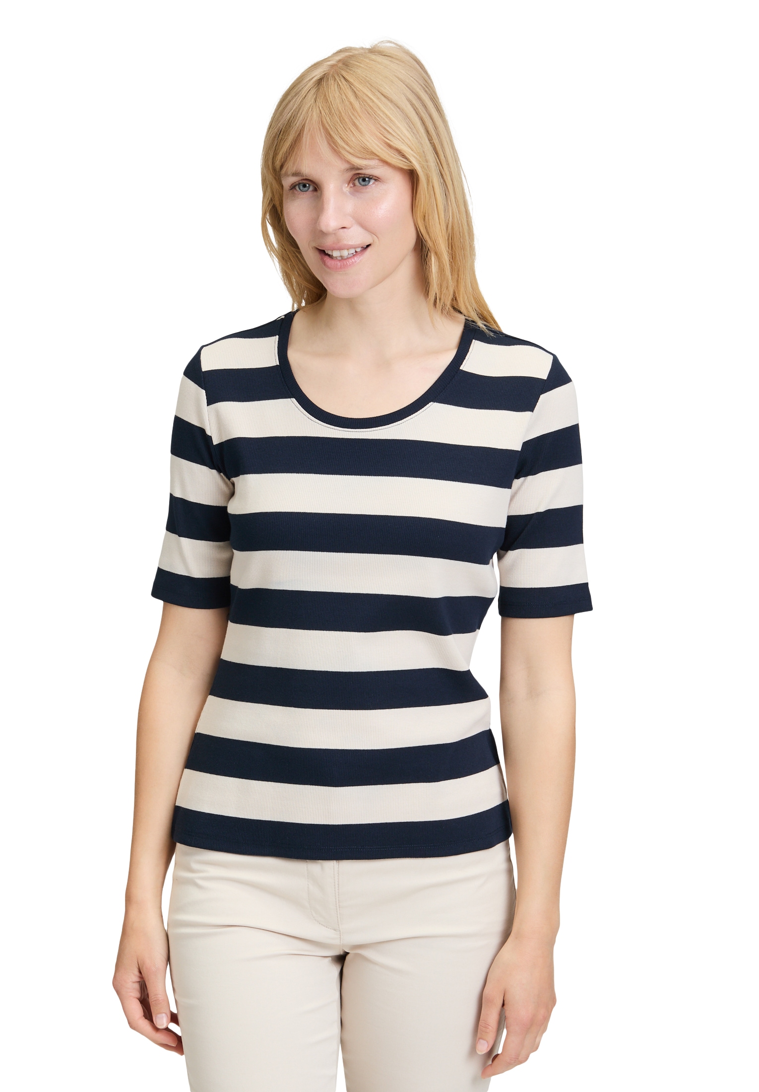 Betty Barclay Kurzarmshirt "Damen Basic Shirt mit Rippenstruktur", 1 Stk. günstig online kaufen