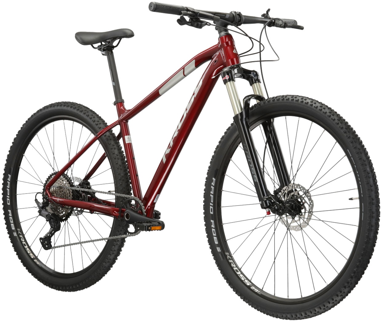 Kross Mountainbike »KROSS MTB Hardtail Level 6.0 29" rot 12 Gänge«, 12 Gang, Shimano, DEORE M6100 Schaltwerk, Kettenschaltung