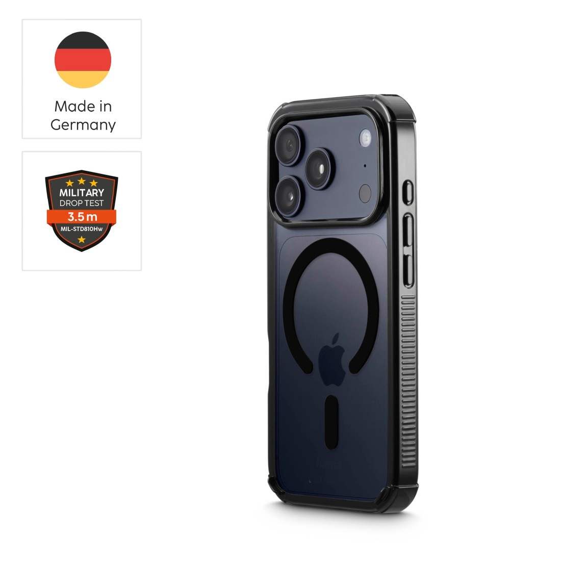 Hama Smartphone-Hülle »Handyhülle „Extreme Protect“ für iPhone 17 Pro (f. MagSafe, stoßfest)« Smartphones kratzfest, Kameraschutz