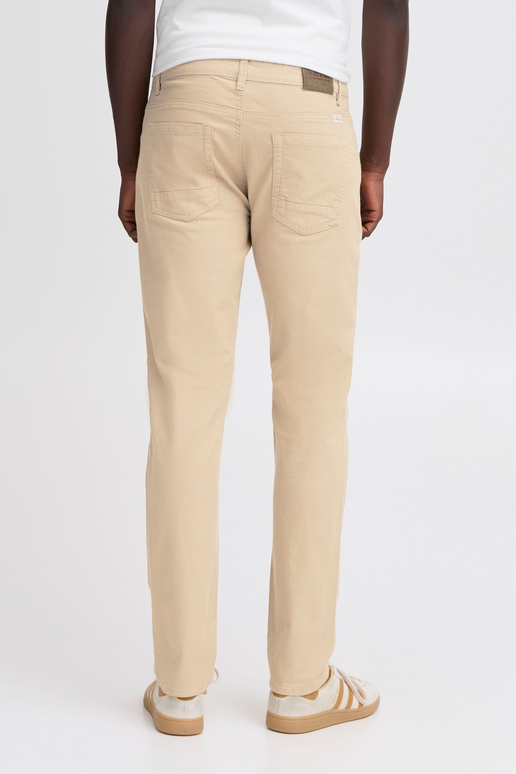 Stoffhose BLEND "Stoffhose BHEdford", Herren, Gr. 33, Länge 34, beige (cornstalk), Obermaterial: 98% Baumwolle CO. 2% Elasthan EL., Hosen Stoffhose 3