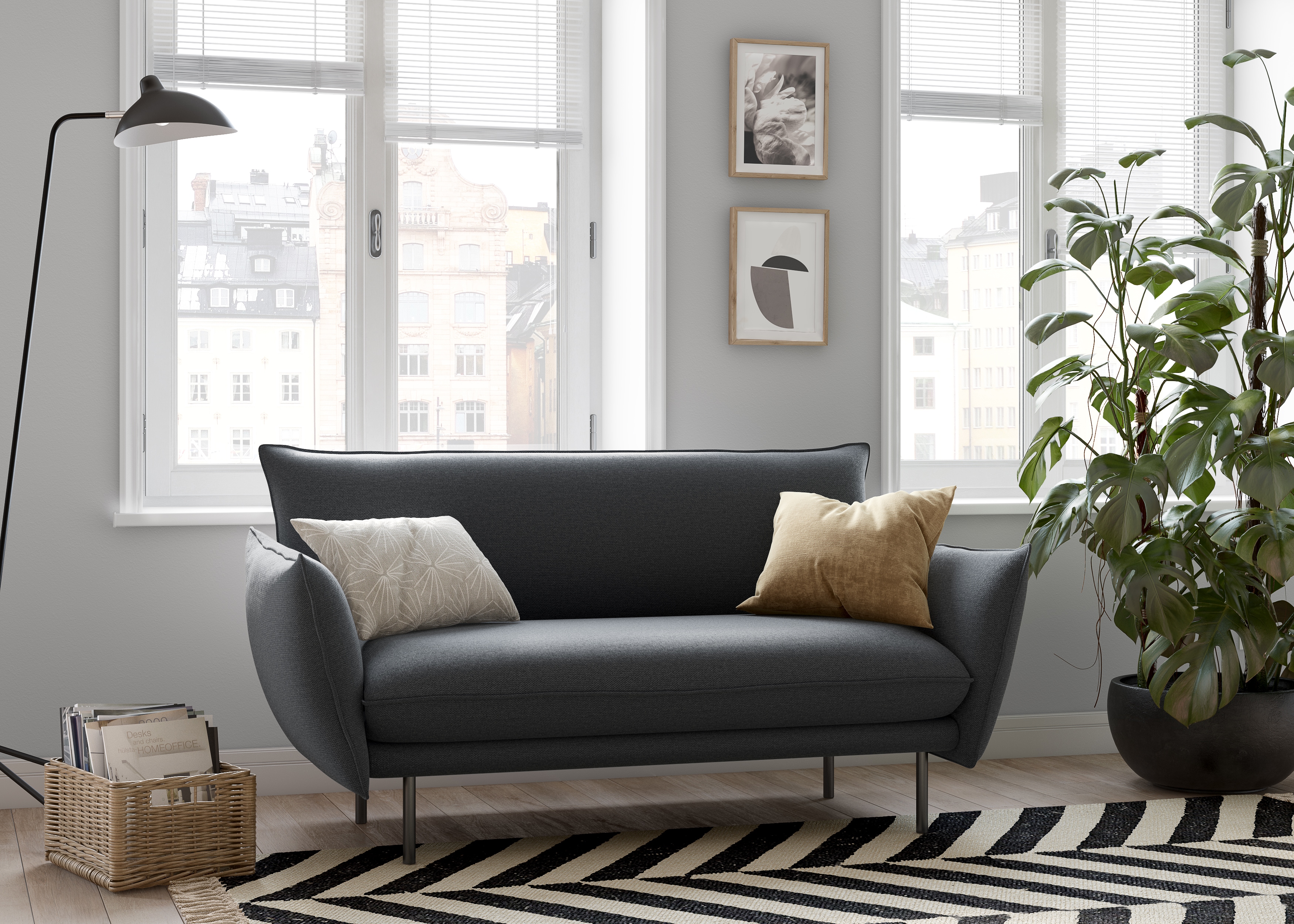 OTTO home 2-Sitzer "Stine" Besonderes Design durch Kissenoptik und Keder