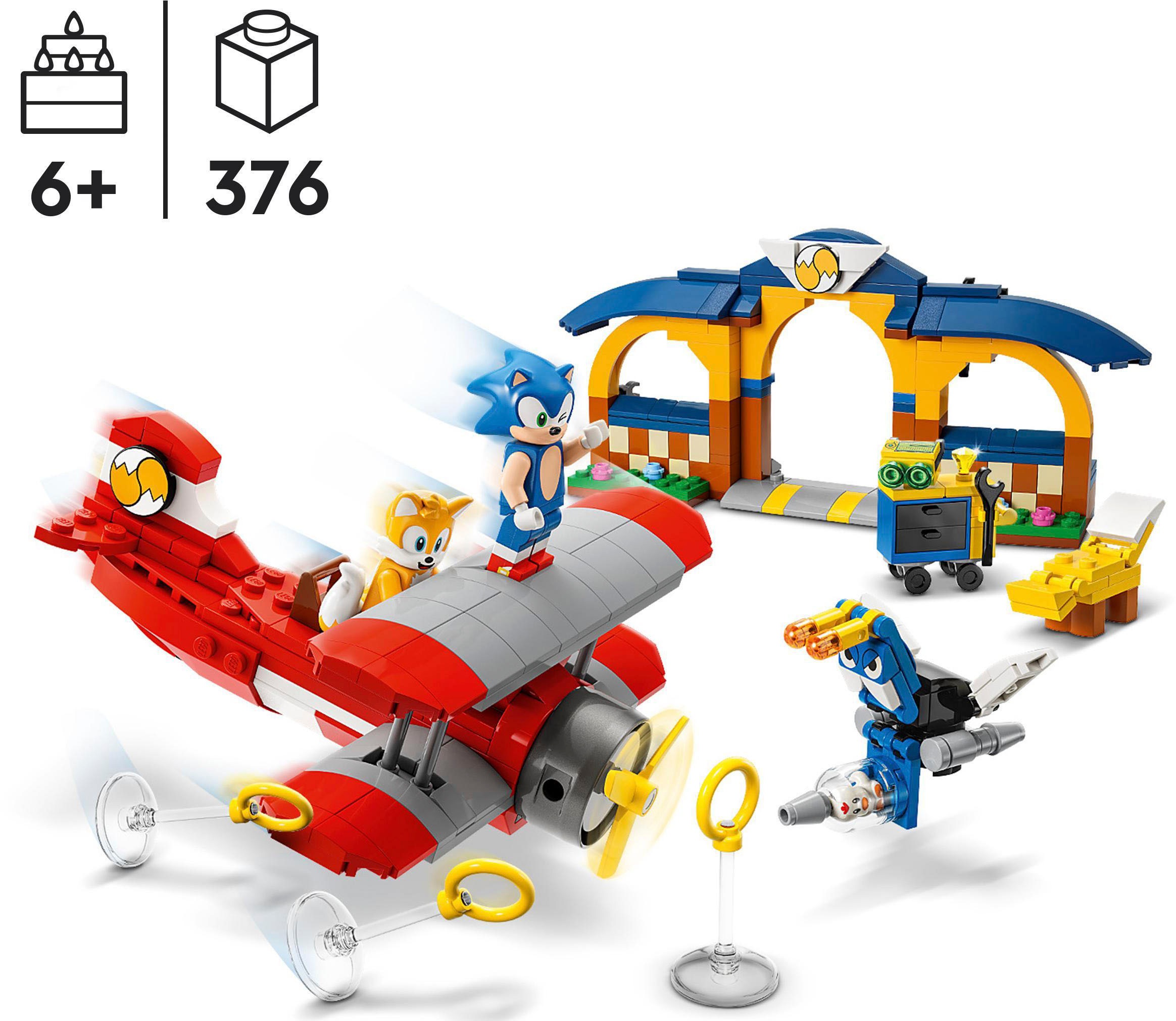 LEGO® Konstruktionsspielsteine »Tails‘ Tornadoflieger mit Werkstatt (76991), LEGO® Sonic«, (376 St.), Made in Europe