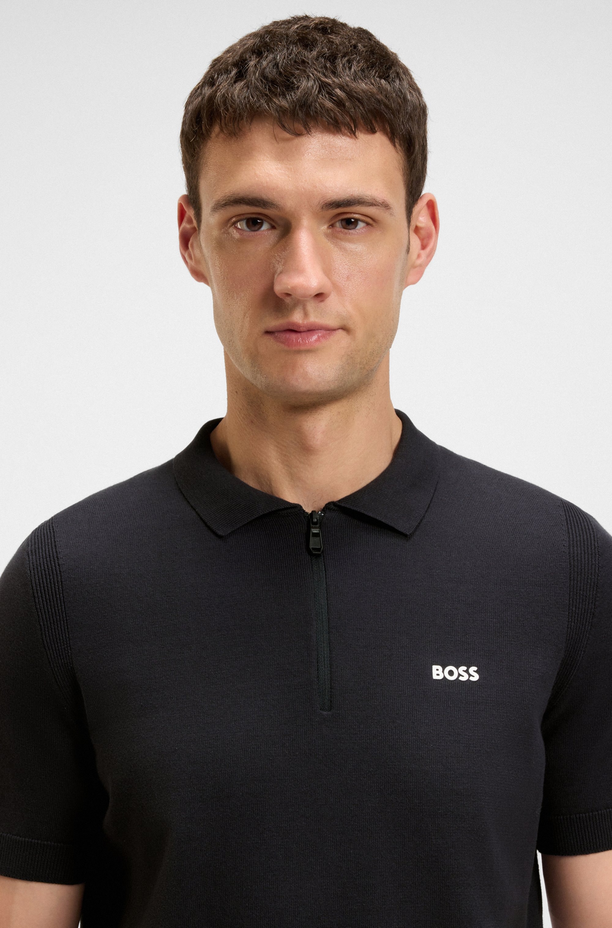 BOSS GREEN Kurzarmpullover »K Ever-X PS«, mit Perforierungen zur Belüftung