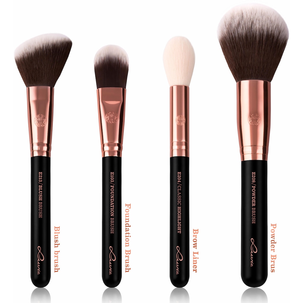 Luvia Cosmetics Kosmetikpinsel-Set »Essential Brushes - Black Diamond«, (15 tlg., inkl. Pinseltasche)