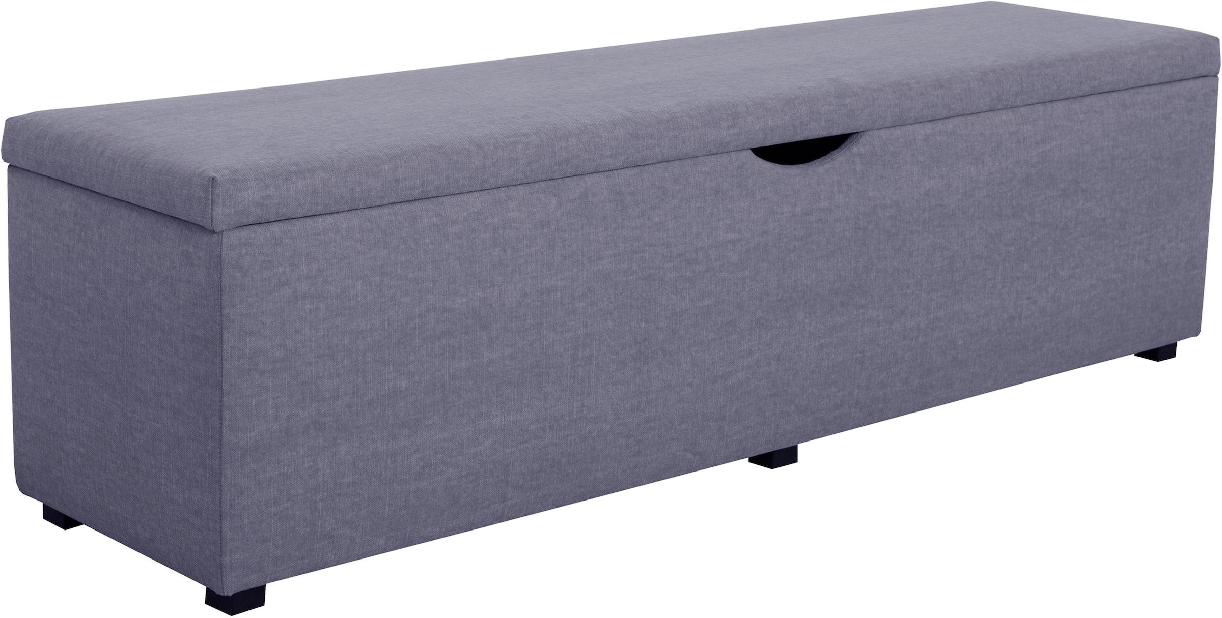 Hockerbank HOME AFFAIRE "Standard", blau (blau, grau), B:160cm H:42cm T:40cm, Struktur fein (100% Polyester) für Bett »Classico«, »Piazza«, »Premium« und »Vega«;Struktur (100% Polyester) für Bett »Crato« und »Lucina«;Struktur (60% Baumwolle, 40% Leinen) f
