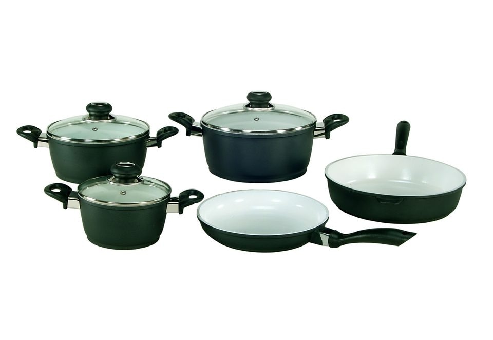 Krüger Topf-Set »Oslo«, Keramik, (Set, 8 tlg., Fleischtopf 16/20/24 cm, Schmorpfanne 28 cm,Bratpfanne 24 cm), Induktion