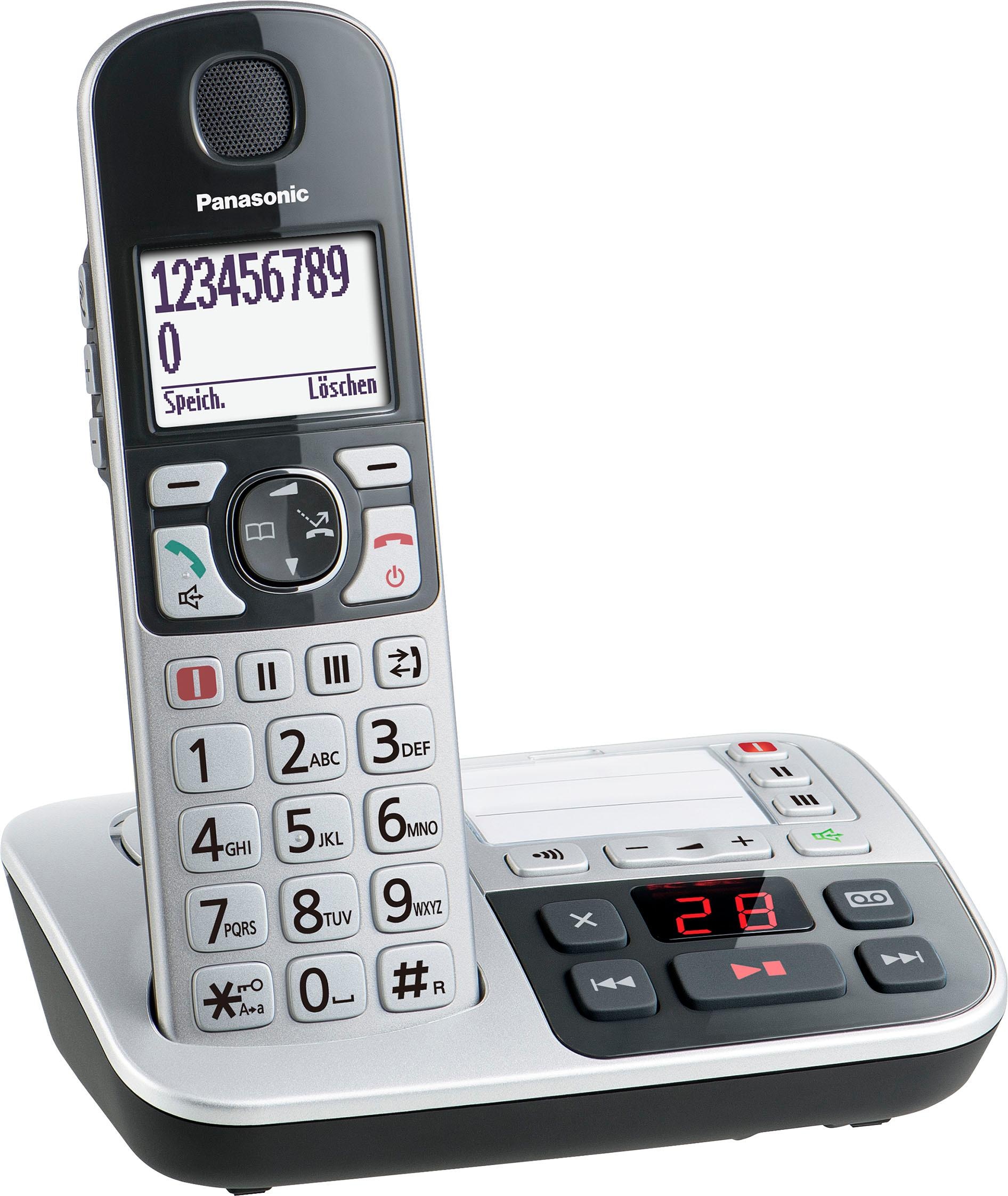 inkl. 1), Anrufbeantworter BAUR Panasonic Seniorentelefon (Mobilteile: | »KX-TGE520«,