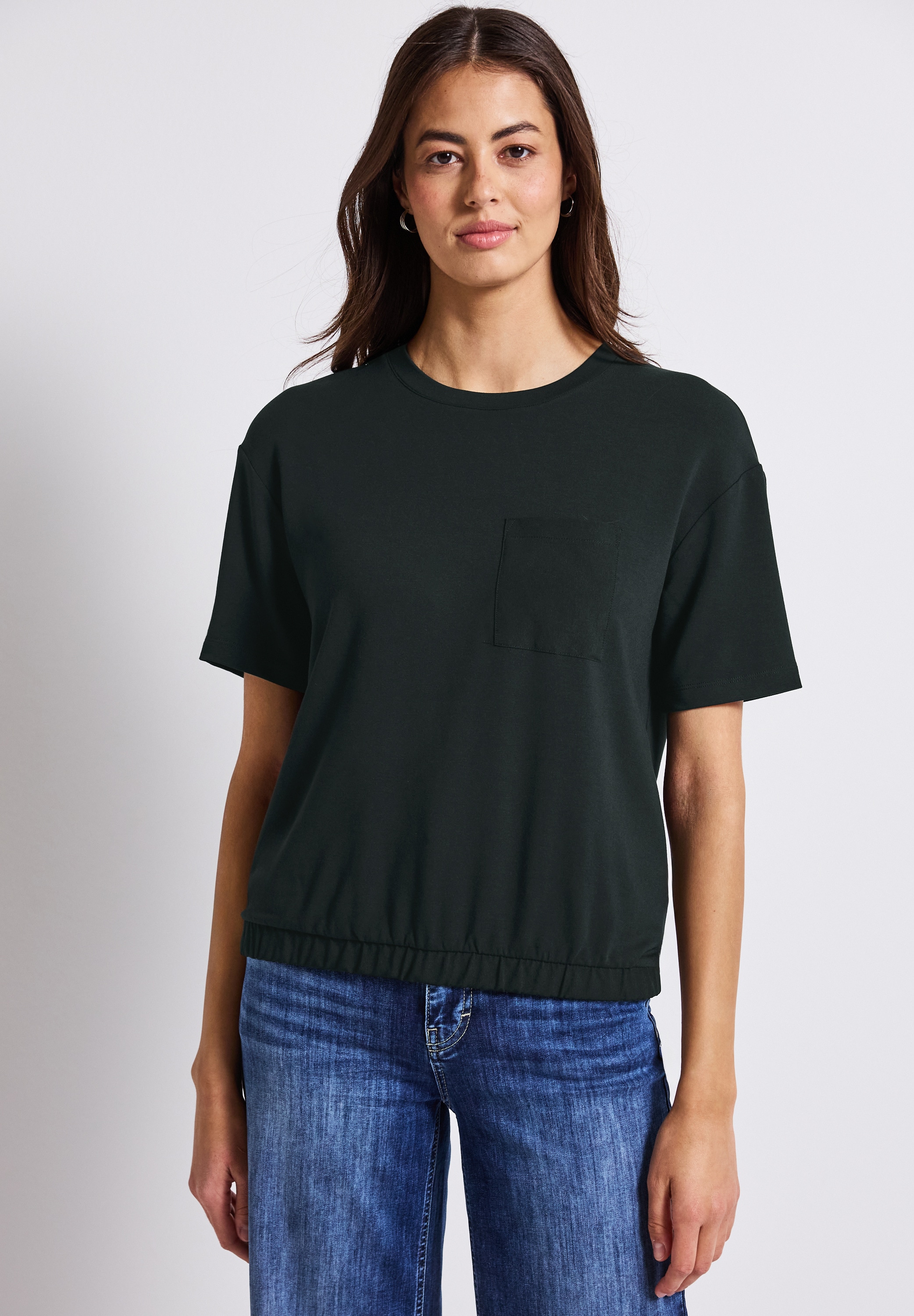 STREET ONE T-Shirt, aus elastischem Materialmix günstig online kaufen
