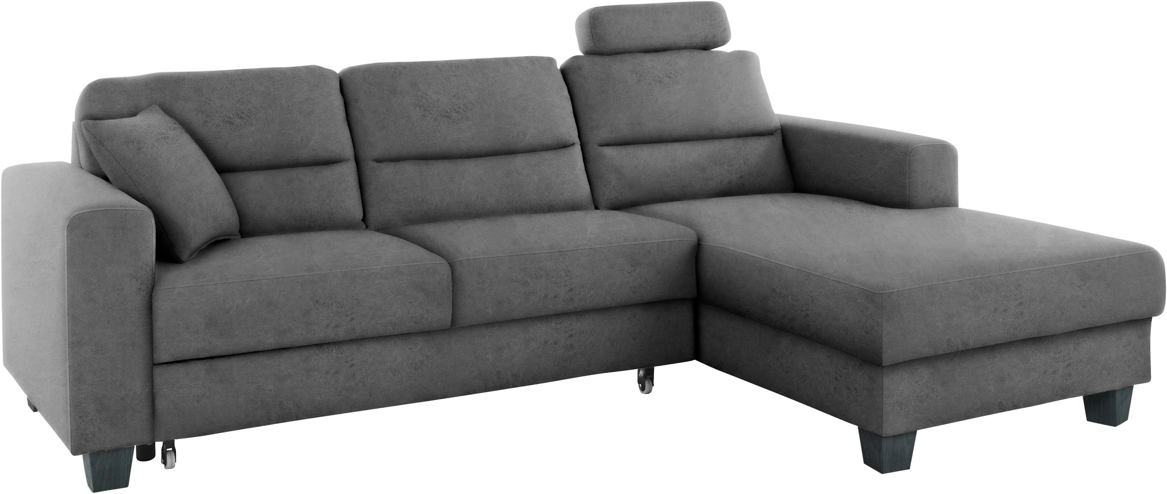 TRENDMANUFAKTUR Ecksofa »Chamber, zeitlos und modern, bequem mit hohem Sitzkomfort, L-Form«, inklusive einer Kopfstütze, wahlweise mit Schlaffunktion