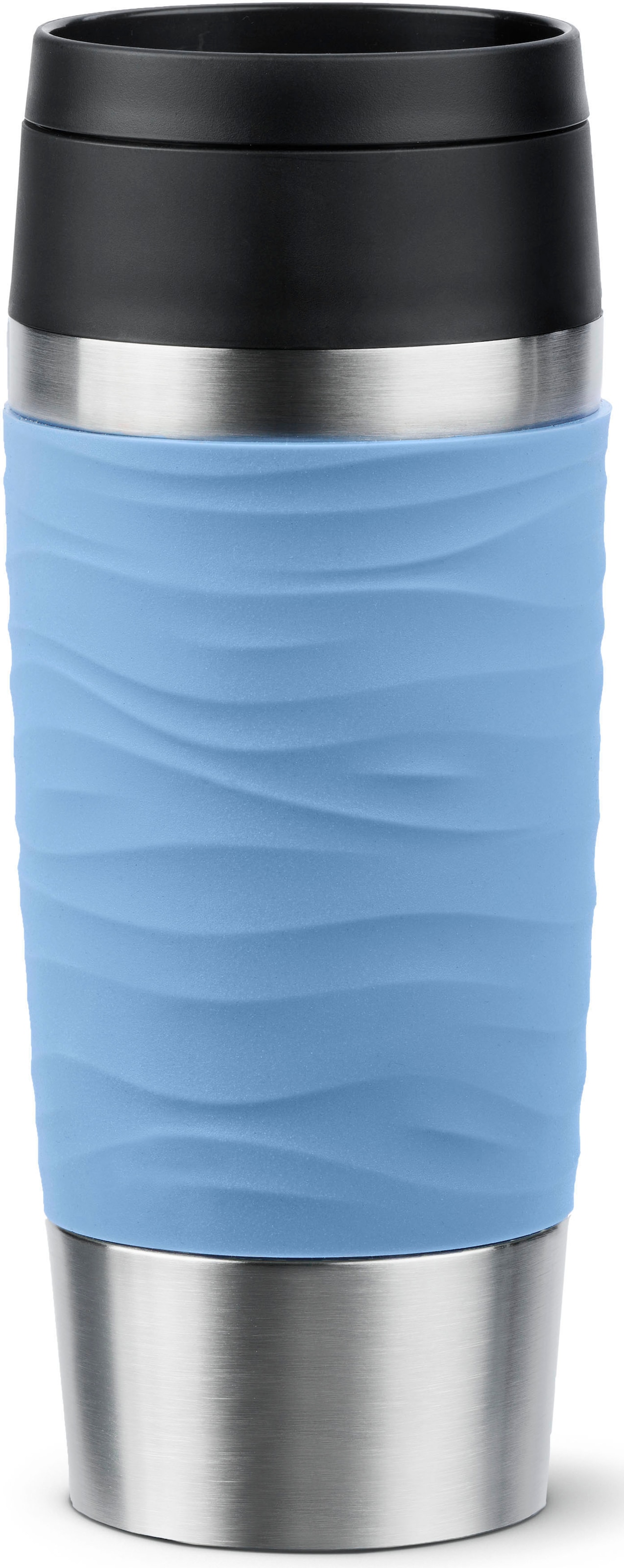 Emsa Thermobecher "Travel Mug Classic Wave", 100% dicht, spülmaschinenfest, 360-Trinköffnung