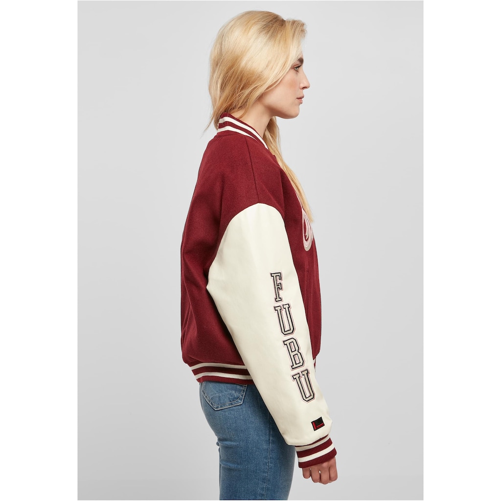 Fubu Collegejacke »Fubu Damen FW224-006-1 City 05 Varsity Jacket bordeaux/offwhite«, (1 St.), ohne Kapuze