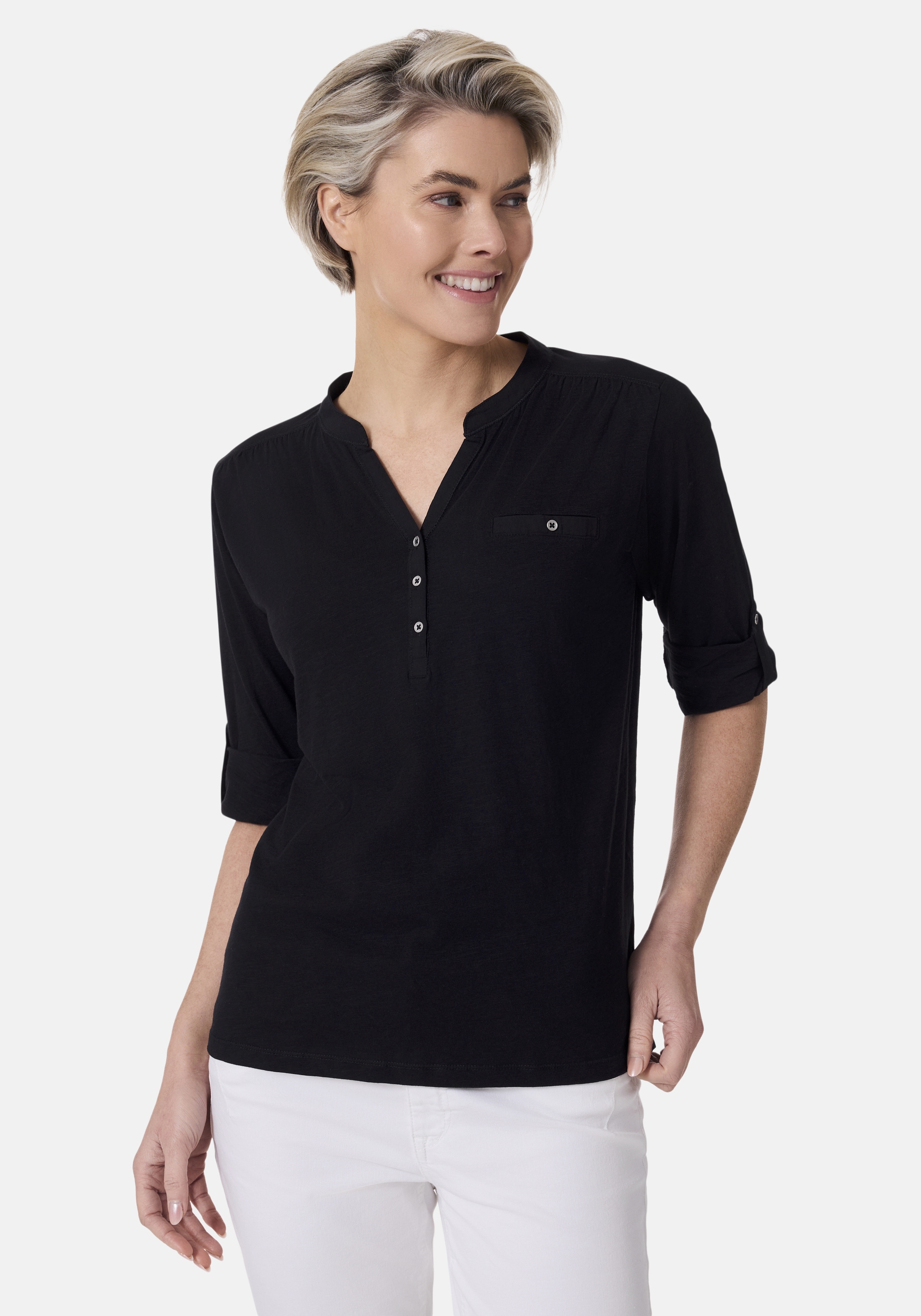 STOOKER WOMEN 3/4-Arm-Shirt "MARIE T-Shirt 3/4-Arm", Regular Fit Slub Yarn günstig online kaufen