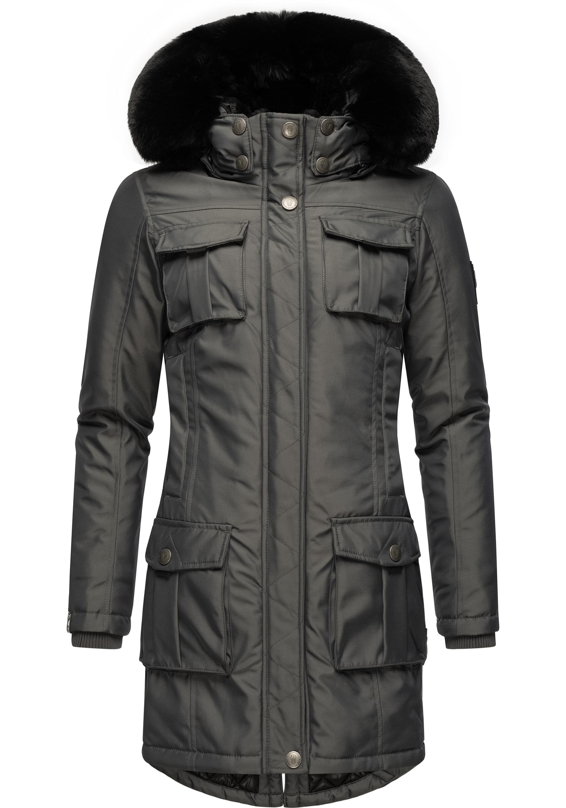 Navahoo Wintermantel »Tiniis«, Parka mit abnehmbarer Kapuze und extra Einkaufstasche