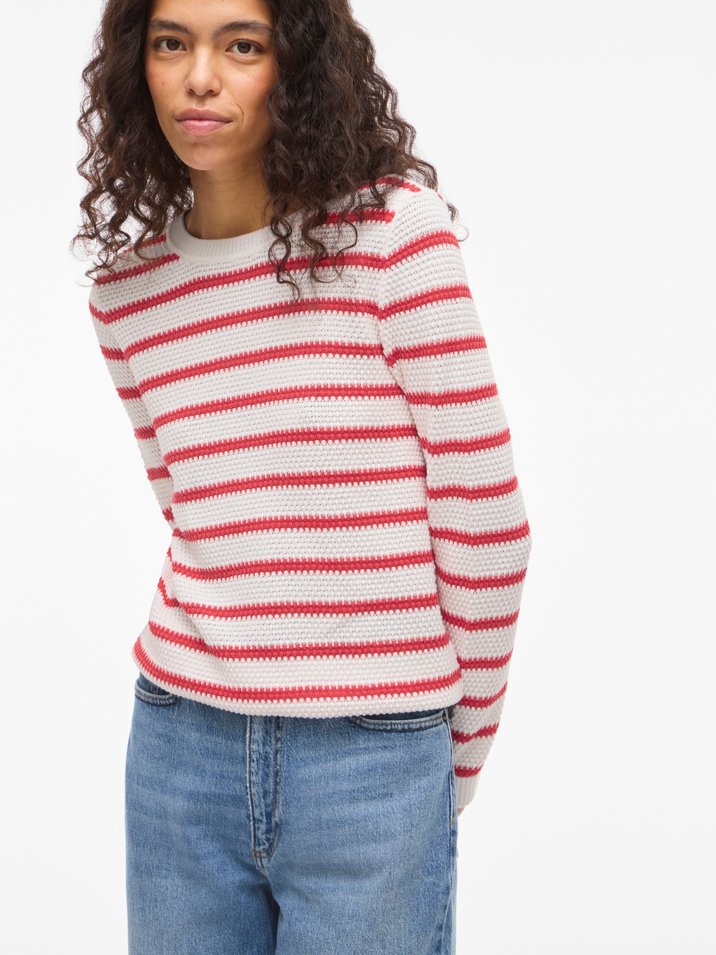 Vila Rundhalspullover "VIDALO O-NECK L/S STRIPE KNIT TOP- NOOS" günstig online kaufen
