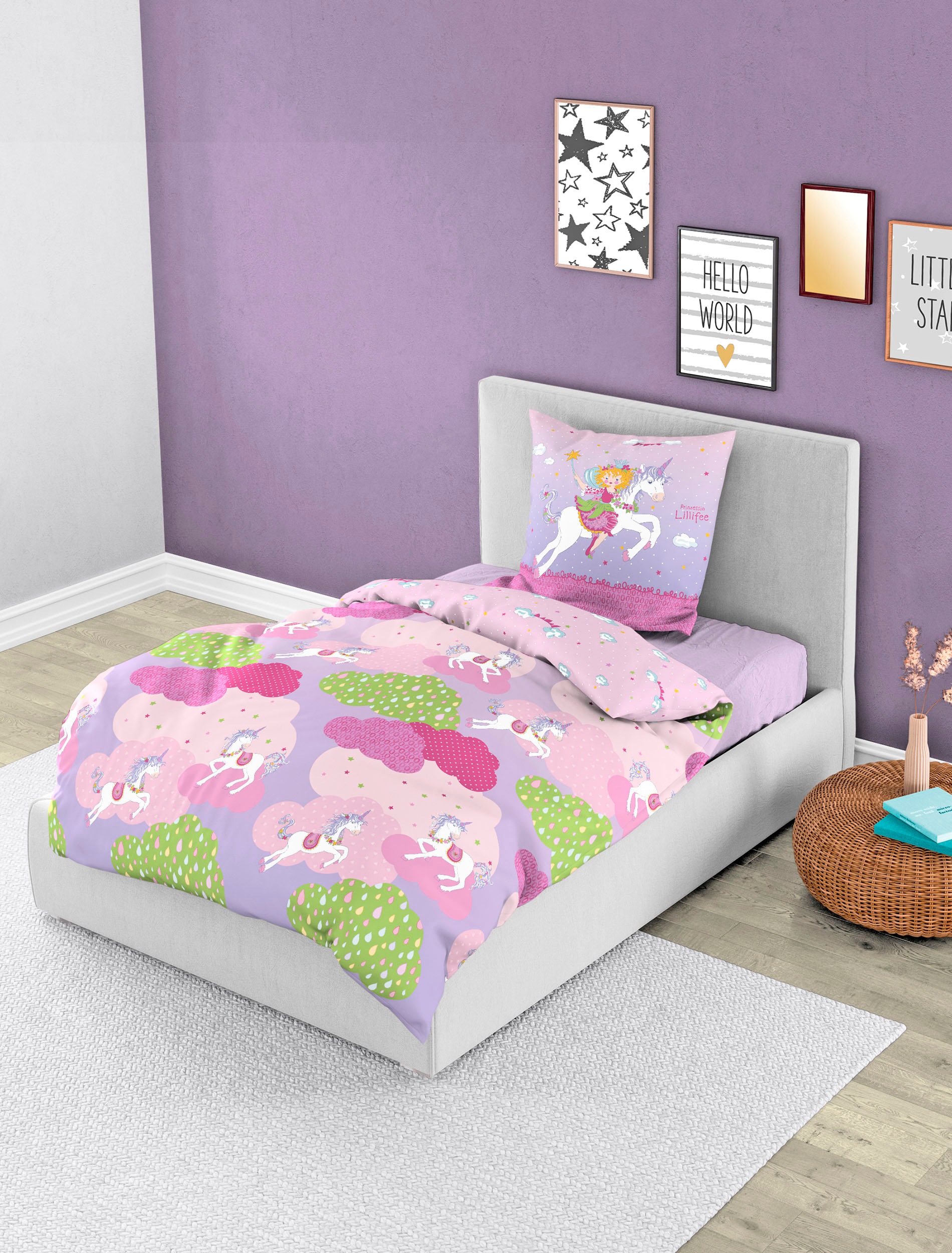 Prinzessin Lillifee Kinderbettwäsche "Einhorn" 2 Stk. tlg. Renforce, 100 % günstig online kaufen