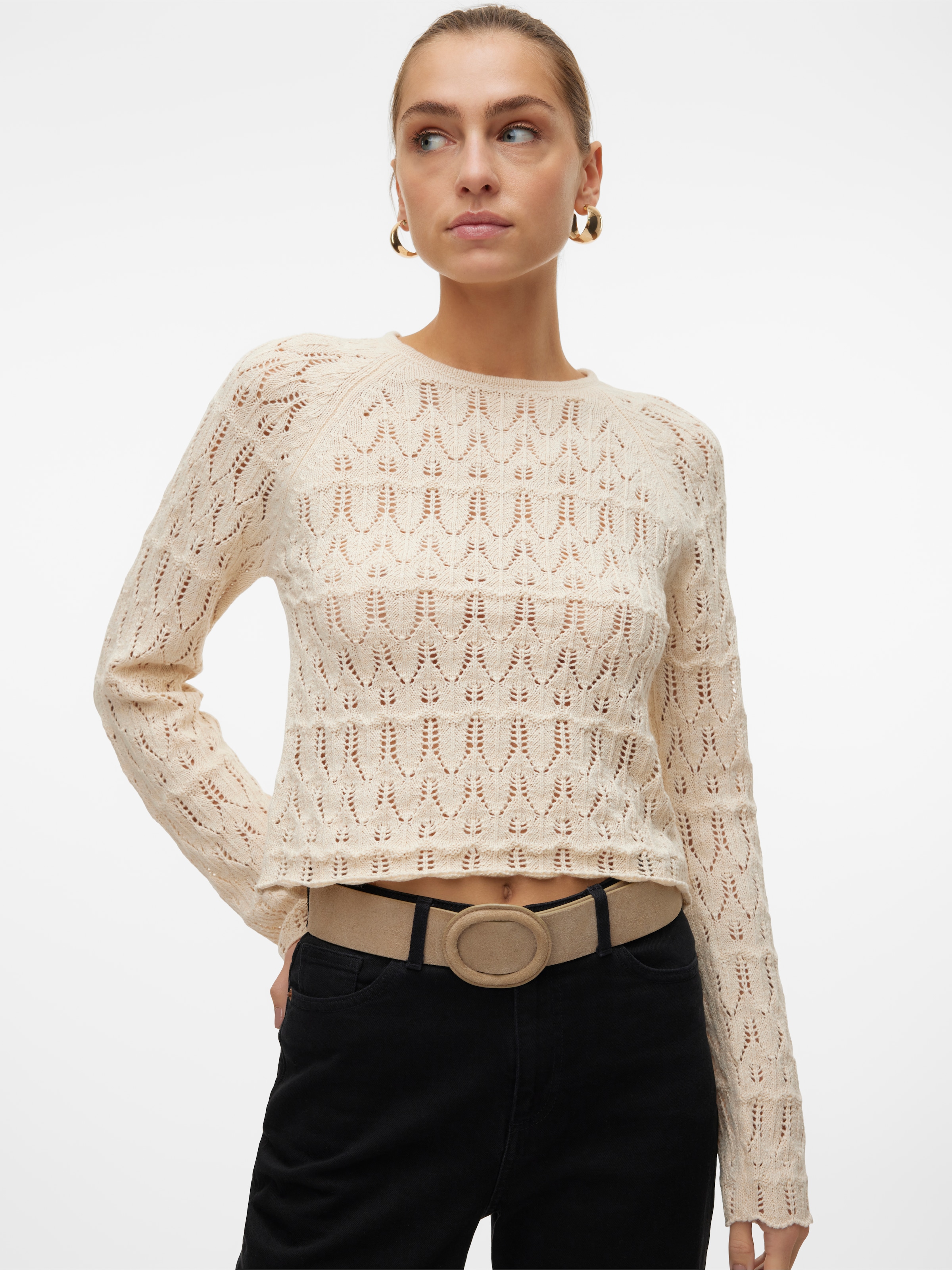 Vero Moda Strickpullover "VMNEWFABIENNE LS O-NECK PULLOVER NOOS", im hochwe günstig online kaufen