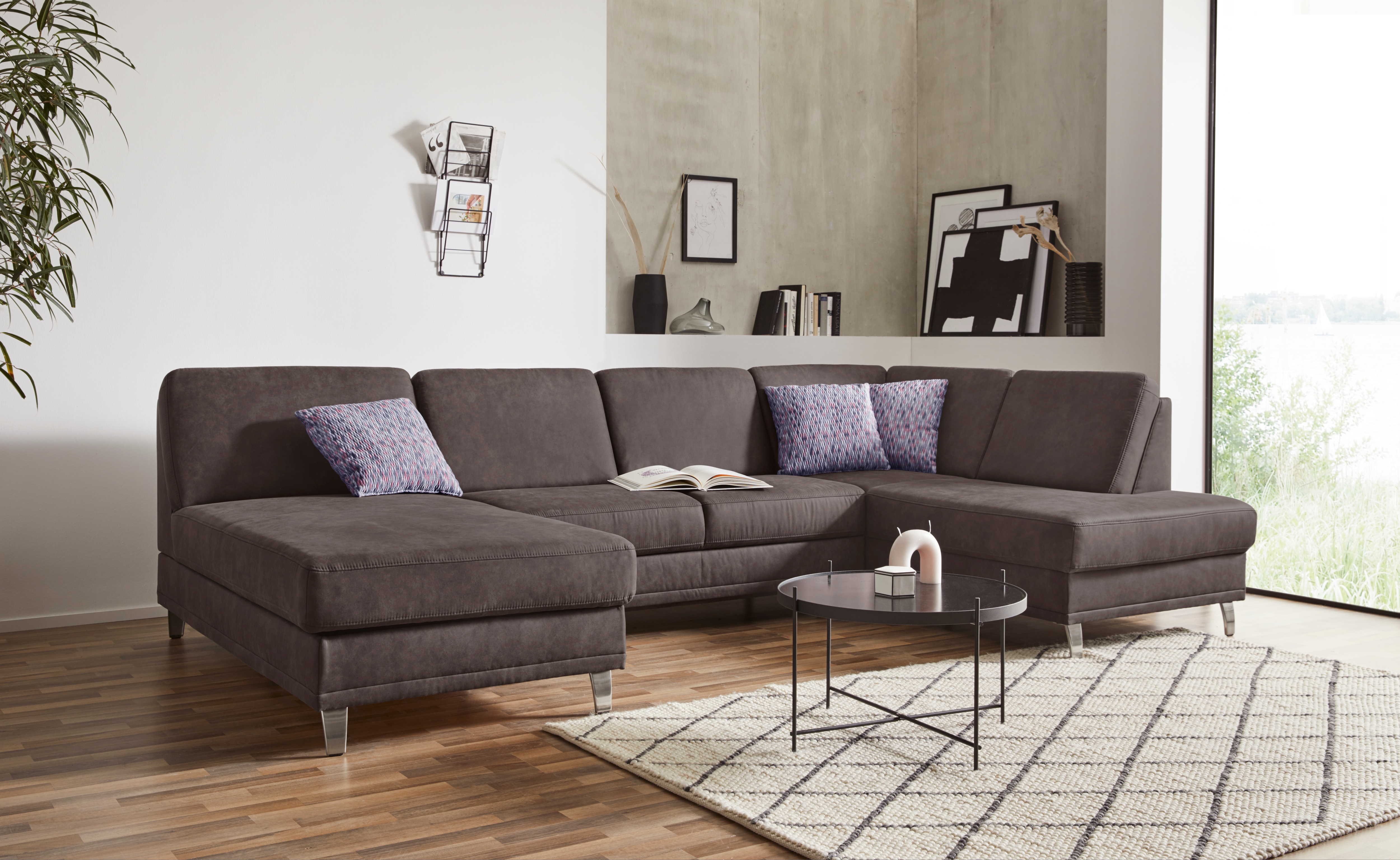 sit&more Wohnlandschaft "Clio U-Form" wahlweise mit Schlaffunktion und Bettkasten, inklusive Federkern