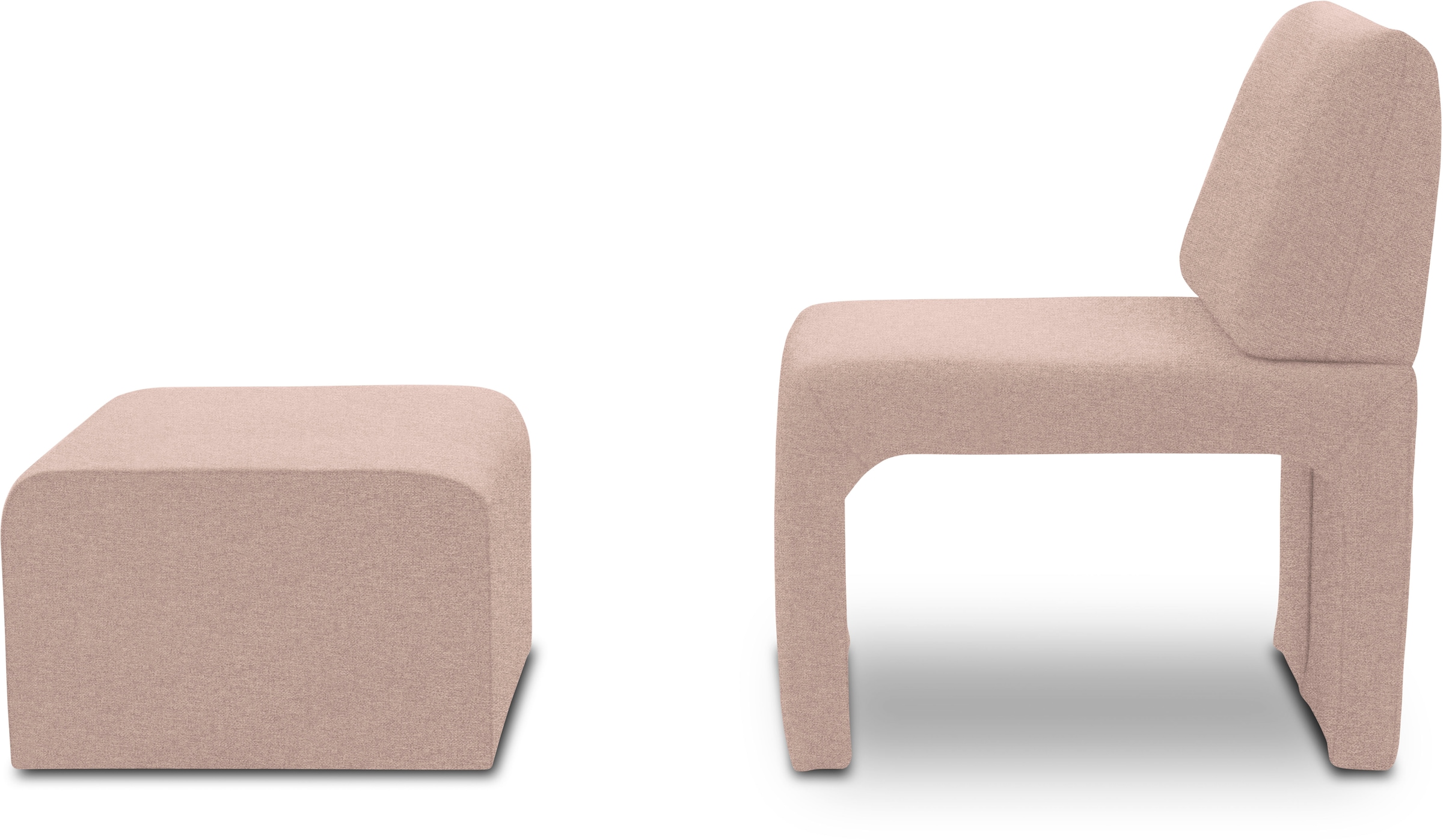 DOMO collection Sessel »mit Hocker 700017 ideal für kleine Räume, platzsparend, bequem«, Hocker unter dem Sessel verstaubar, lieferbar in nur 2 Wochen
