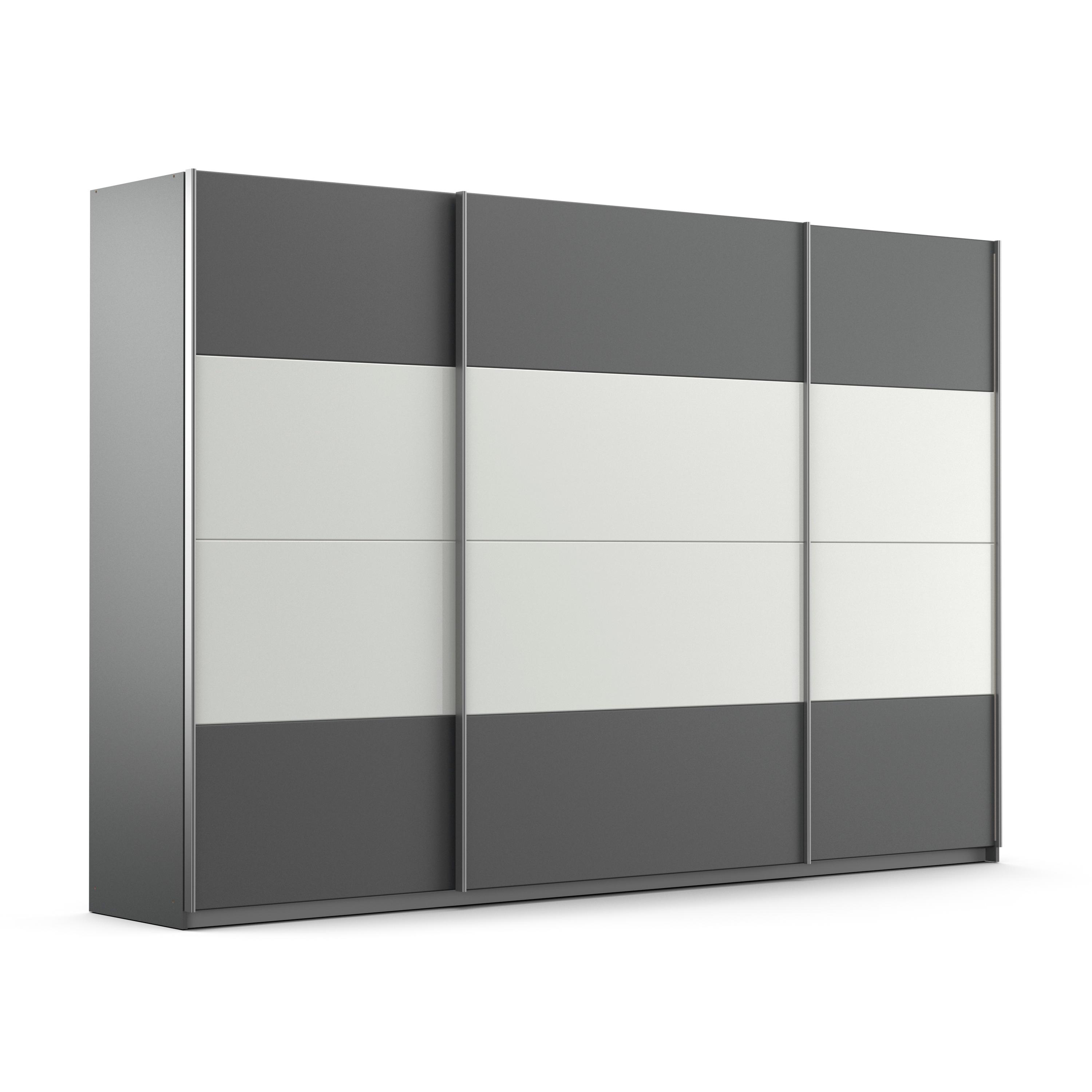 rauch Schwebetürenschrank "Quadra Schlafzimmerschrank in vielen Breiten" Kleiderschrank Garderobenschrank Schrank mit Glaselementen