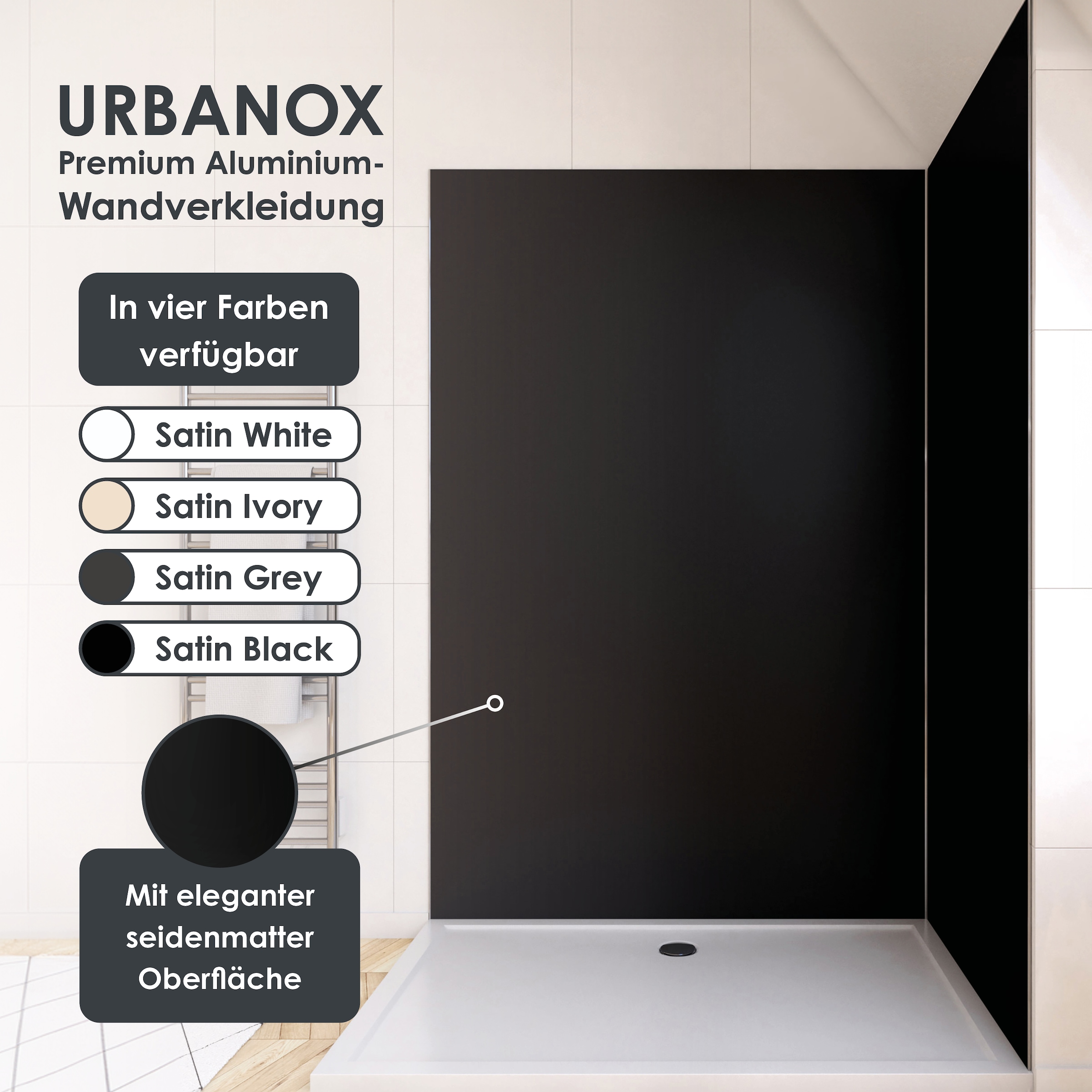 Marwell Duschrückwand »Urbanox«, (Set, 2 tlg.), Set bestehend aus: 1 Paneel 90 x 210 cm, 1Paneel 120 x 210 cm