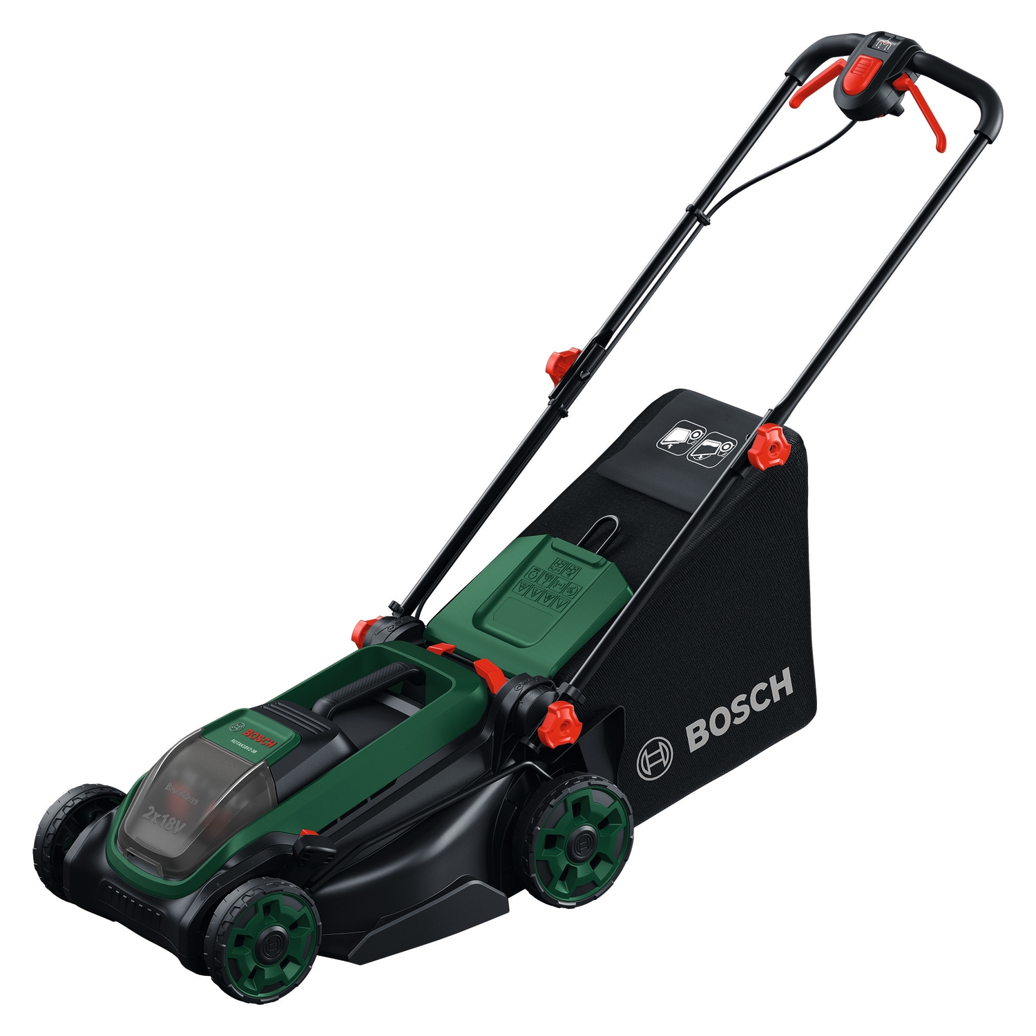 Bosch Home & Garden Akkurasenmäher »Rotak 18V2-38« Kraftvoller 3-in-1-Mäher für mittelgroße bis größere Rasenflächen
