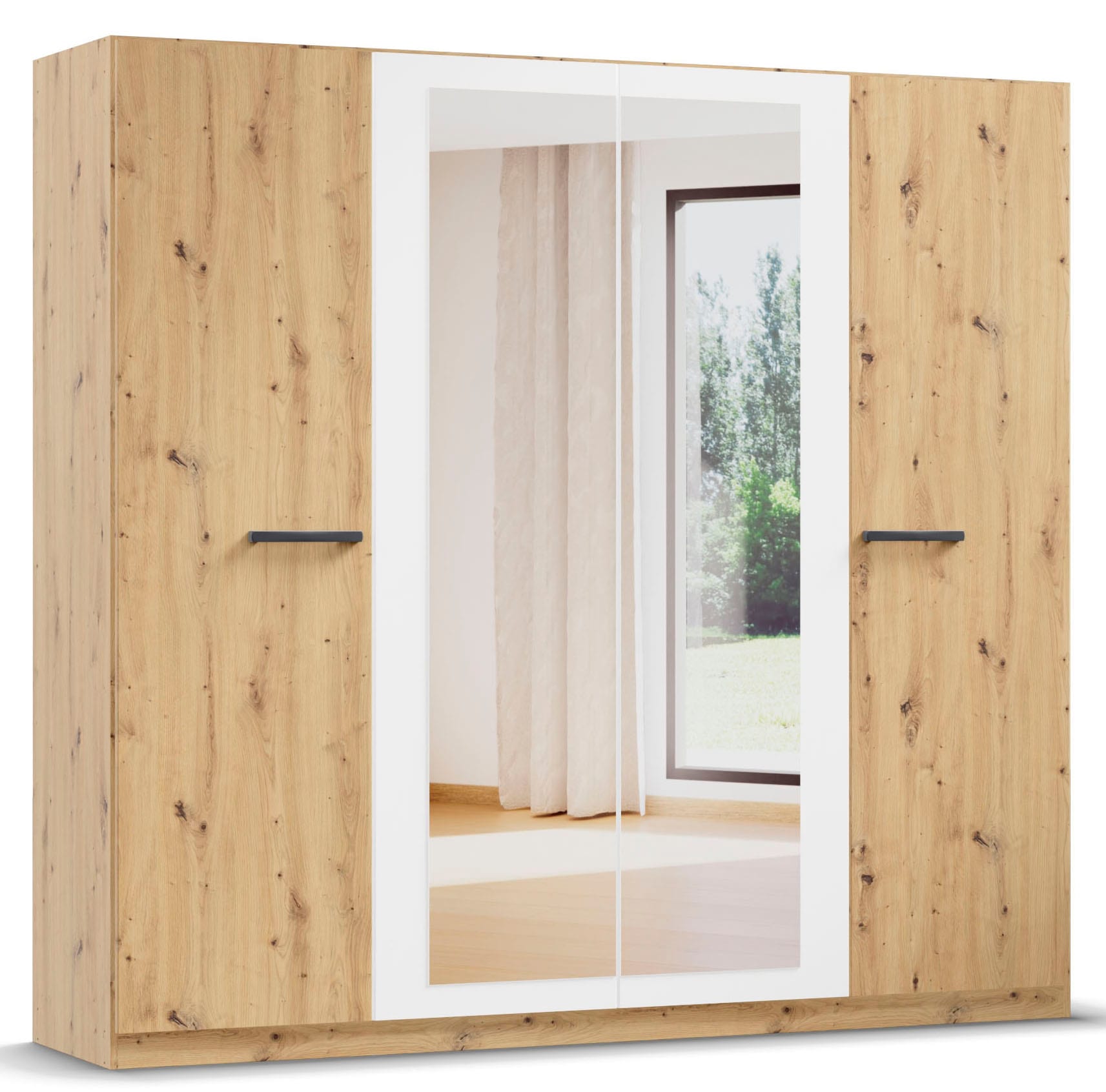OTTO home Kleiderschrank "Mehrzweckschrank Aktenschrank Möbel Mietswohnung Schlafzimmer MODI" erhältlich in Breiten 91/136/181/226/271 cm, Höhe 210 cm, in angesagten Farbkombinationen, optional mit Spiegel MADE IN GERMANY