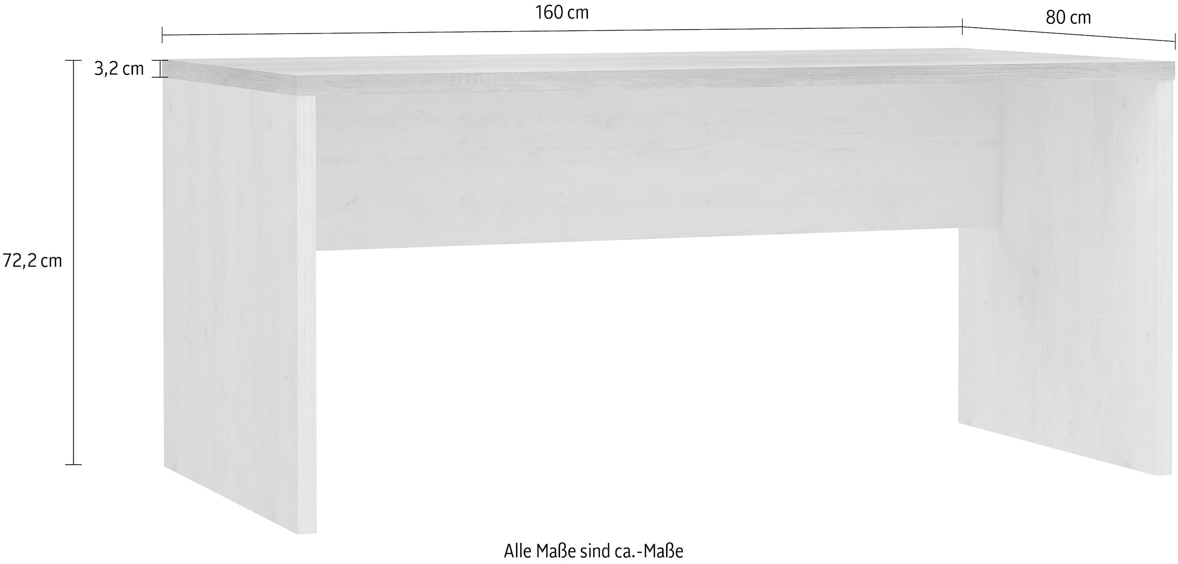 FORTE Schreibtisch »Duro«, Computertisch, in 140 oder 160 cm Breite, im Landhausstil