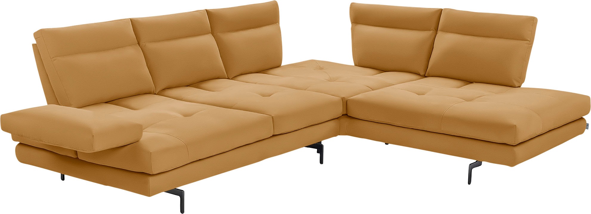 CALIA ITALIA Ecksofa »Toby Wing, L-Form, Designsofa mit sensationellem Sitzkomfort«, Sitztiefenverstellung, funktionale Ecke, Füße in schwarz matt