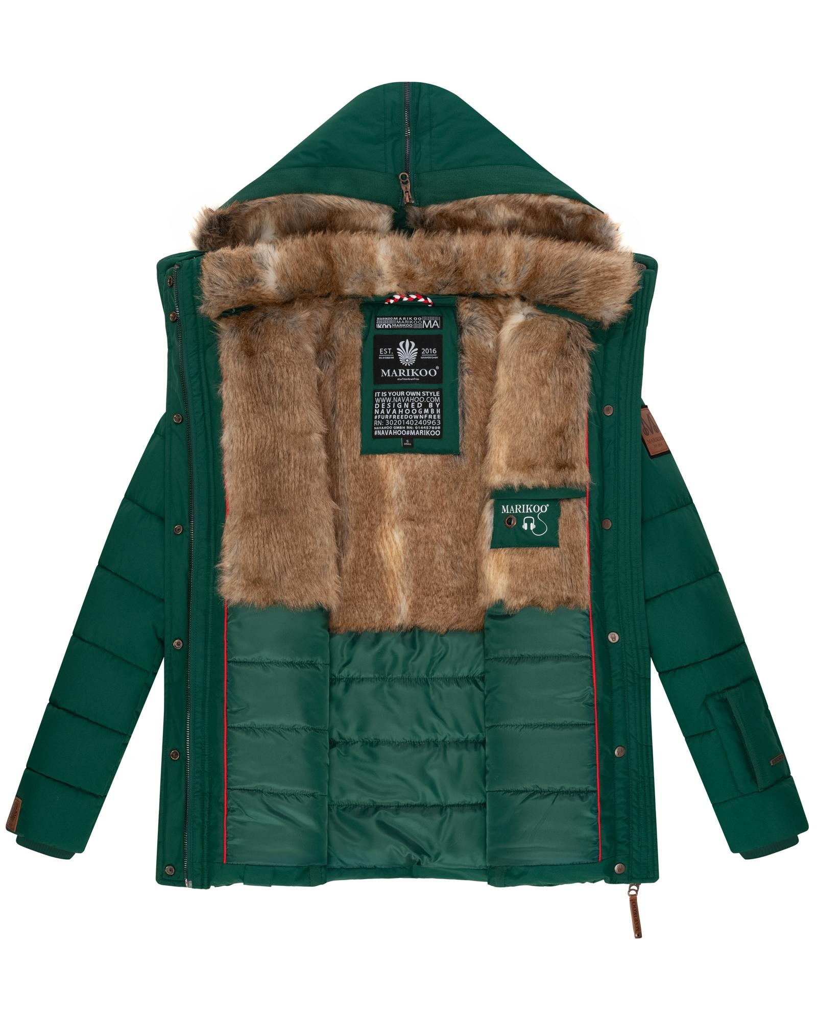 Marikoo Winterjacke »Nekoo«, mit Kapuze, stylische Damen Steppjacke mit großer Kapuze
