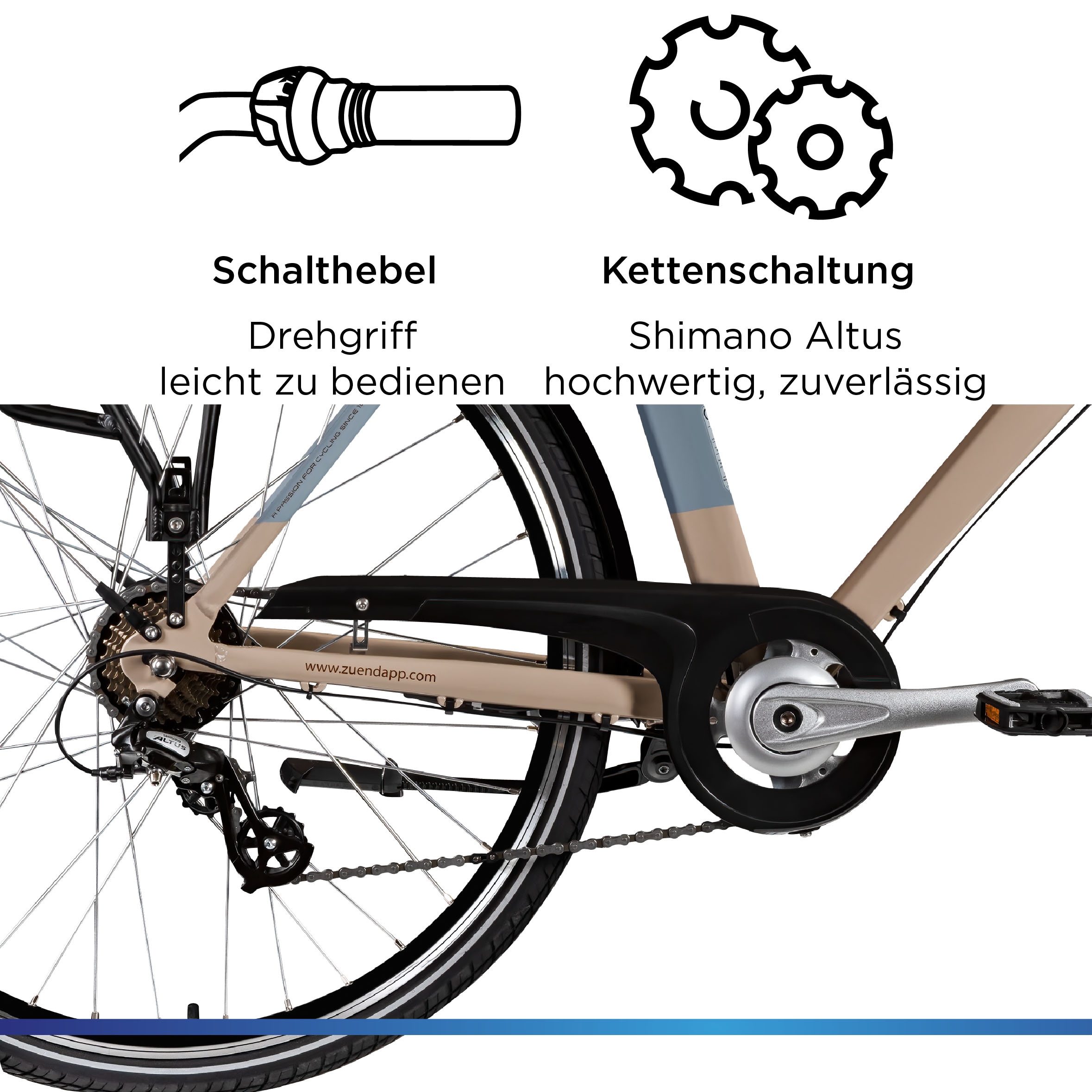 Zündapp E-Bike »Z807«, 7 Gang, Shimano, Altus, Heckmotor 250 W
