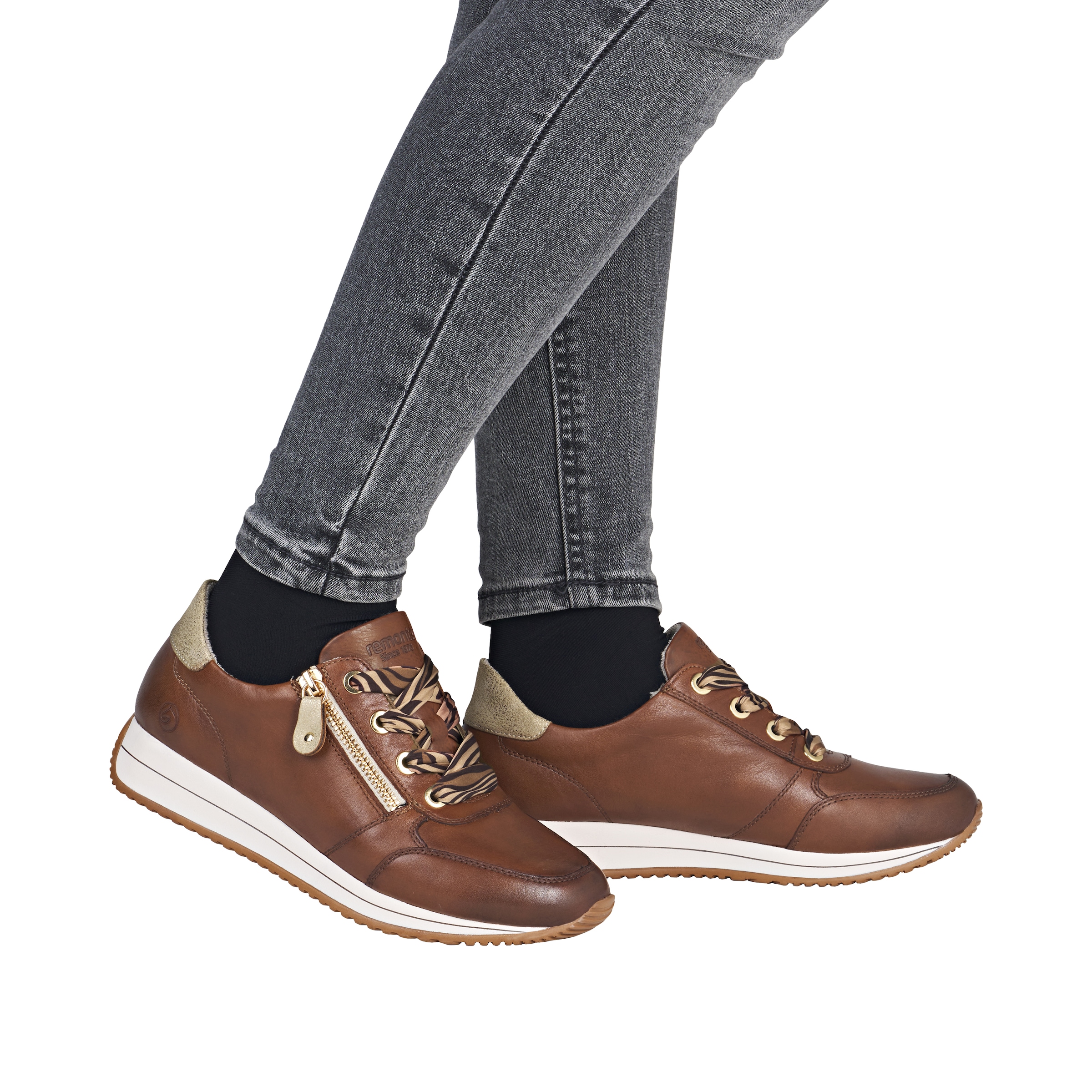 Remonte Keilsneaker, Schnürschuh, Halbschuh, Freizeitschuh mit seitlichem Reißverschluss
