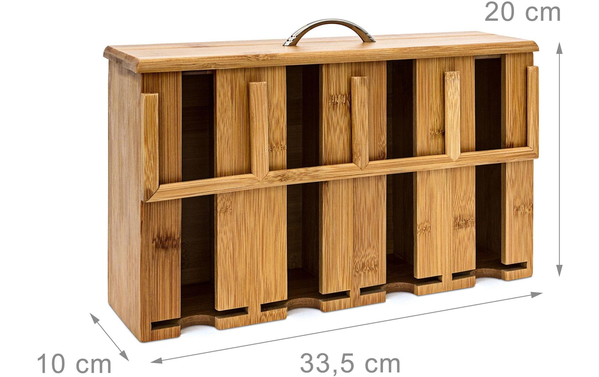 relaxdays Teebox »4 Fächer« Holzart: Bambus (China)