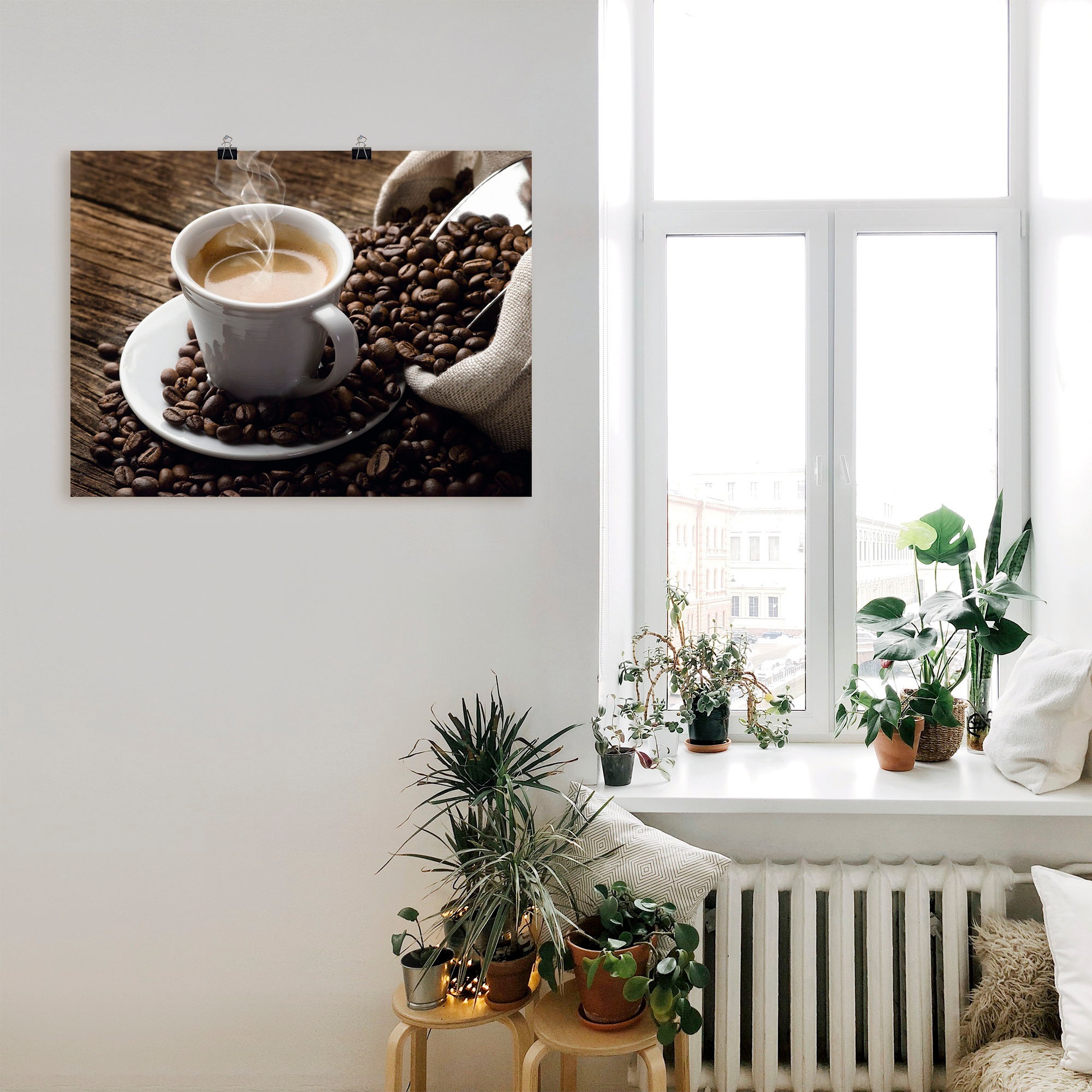 Artland Wandbild »Heißer Kaffee - dampfender Kaffee«, Getränke, (1 St.), als Alubild, Outdoorbild, Leinwandbild, Poster, Wandaufkleber