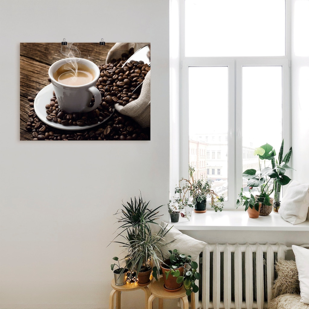 Artland Wandbild »Heißer Kaffee - dampfender Kaffee«, Getränke, (1 St.)