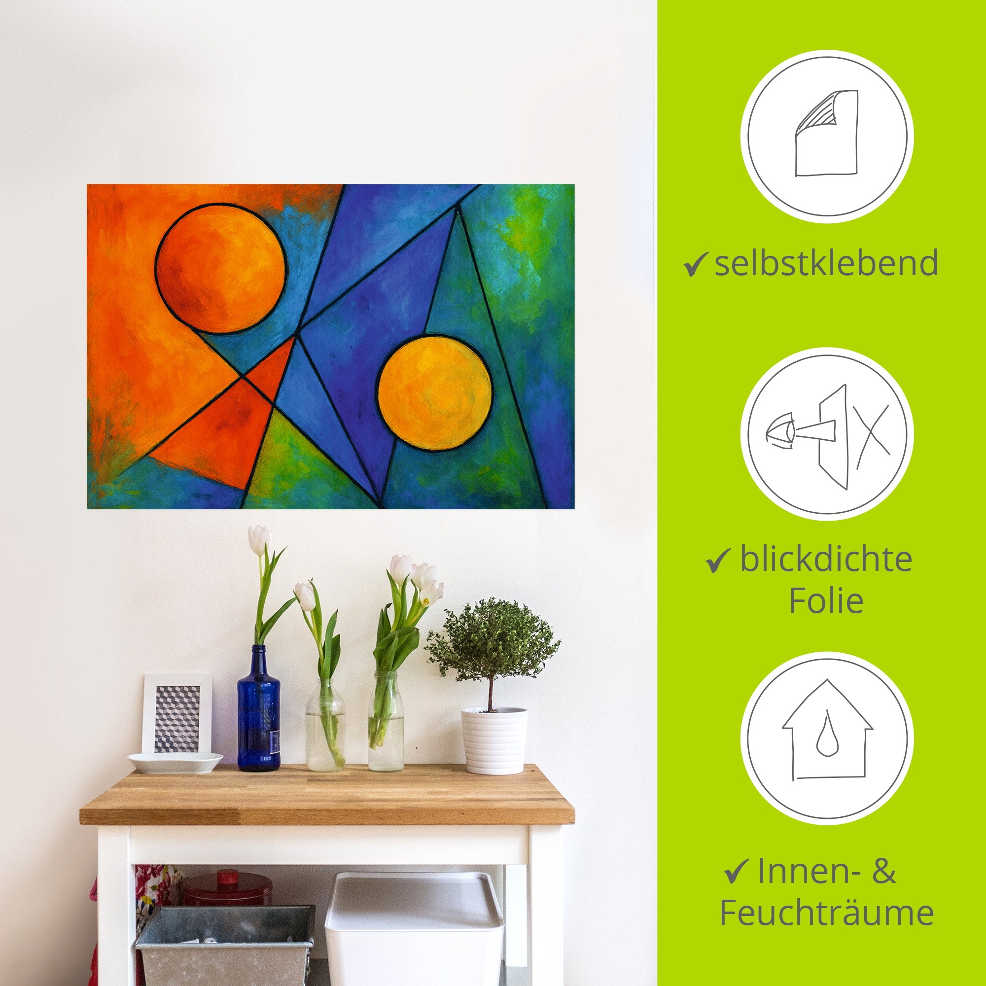 Wandbild ARTLAND "Farbkomposition im Gleichgewicht", farbe bild(er): farbig, B:90cm H:60cm, Bilder, als Alubild, Leinwandbild, Poster, Wandaufkleber in verschied. Größen 2