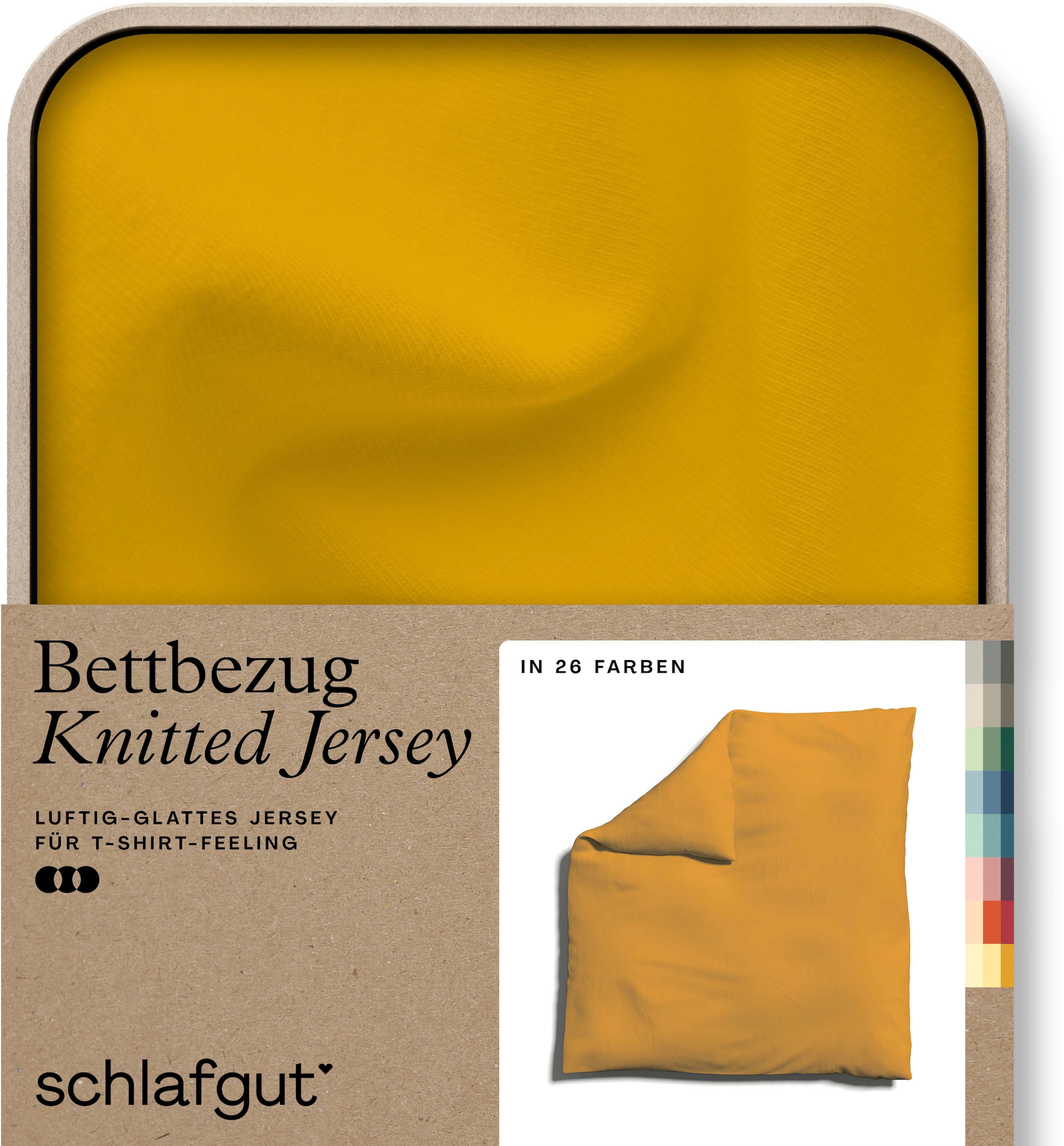 Schlafgut "Premium Bettbezug Knitted Jersey (1 St)" Ton-in-Ton Reißverschluss, Bio-Baumwolle mit Elasthan, Uni, OEKO Tex