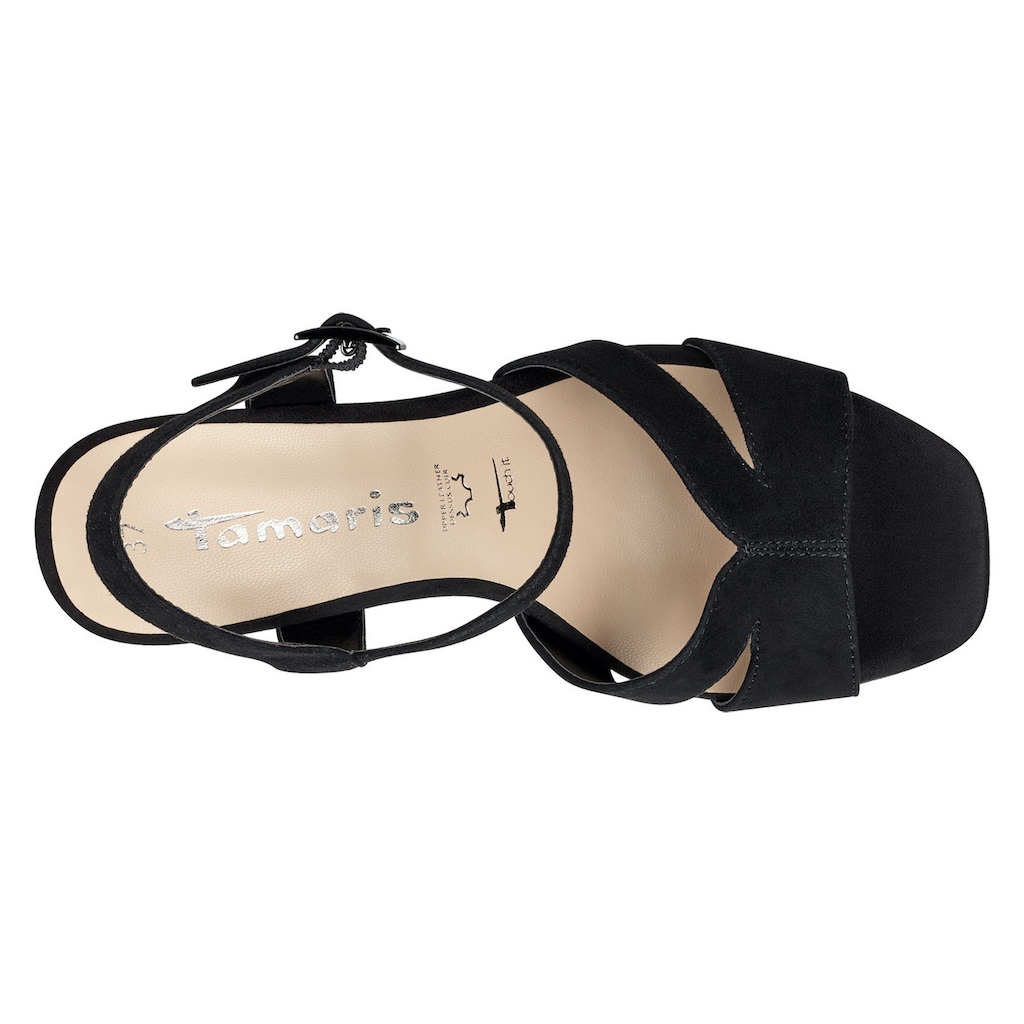 Tamaris High-Heel-Sandalette, Sommerschuh, Abendschuh, Blockabsatz, mit ANTIshokk-Absatz