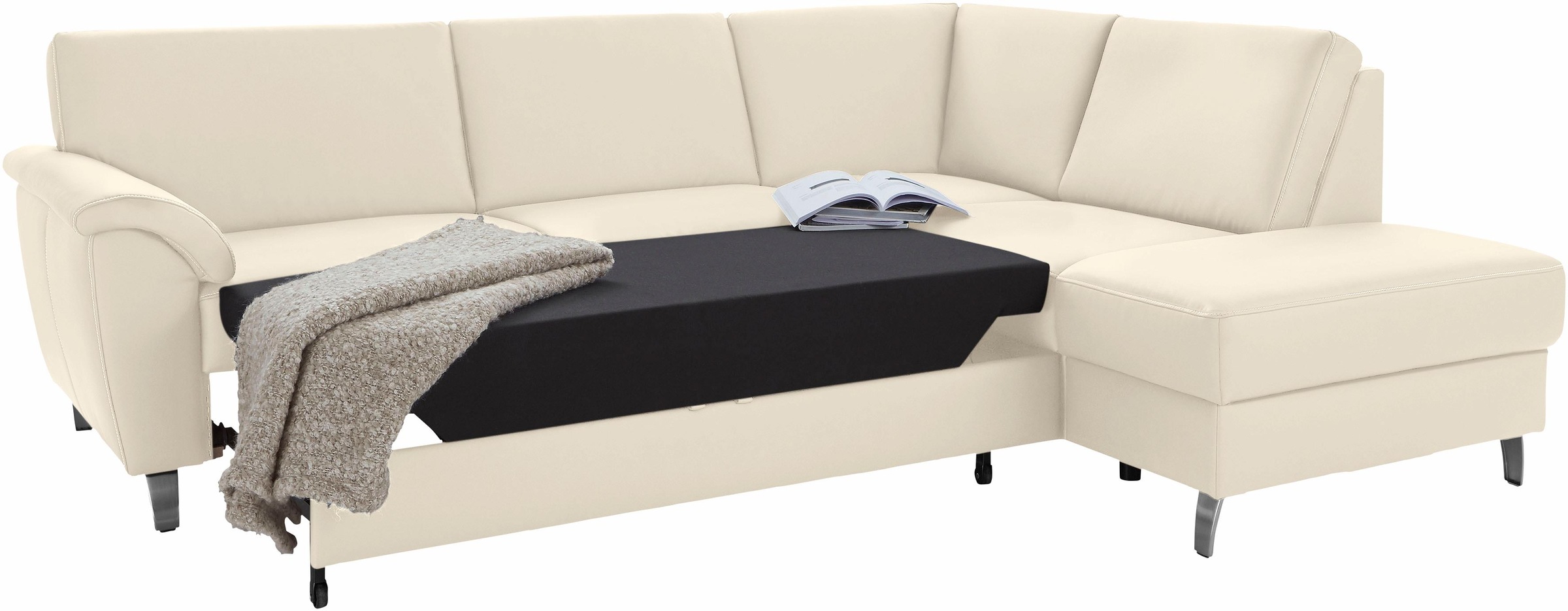 sit&more Ecksofa »Texel L-Form«, mit Federkern, wahlweise mit Bettfunktion und Bettkasten