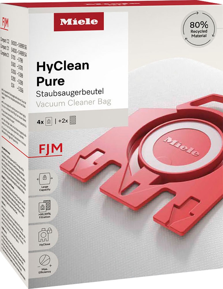 Staubbeutel, Staubsaugerbeutel BAUR - 4er | Filter Zubehör »Miele Pure 2.0«, FJM Original 2er (Packung), Miele Pack Pack Staubsaugerbeutel HyClean