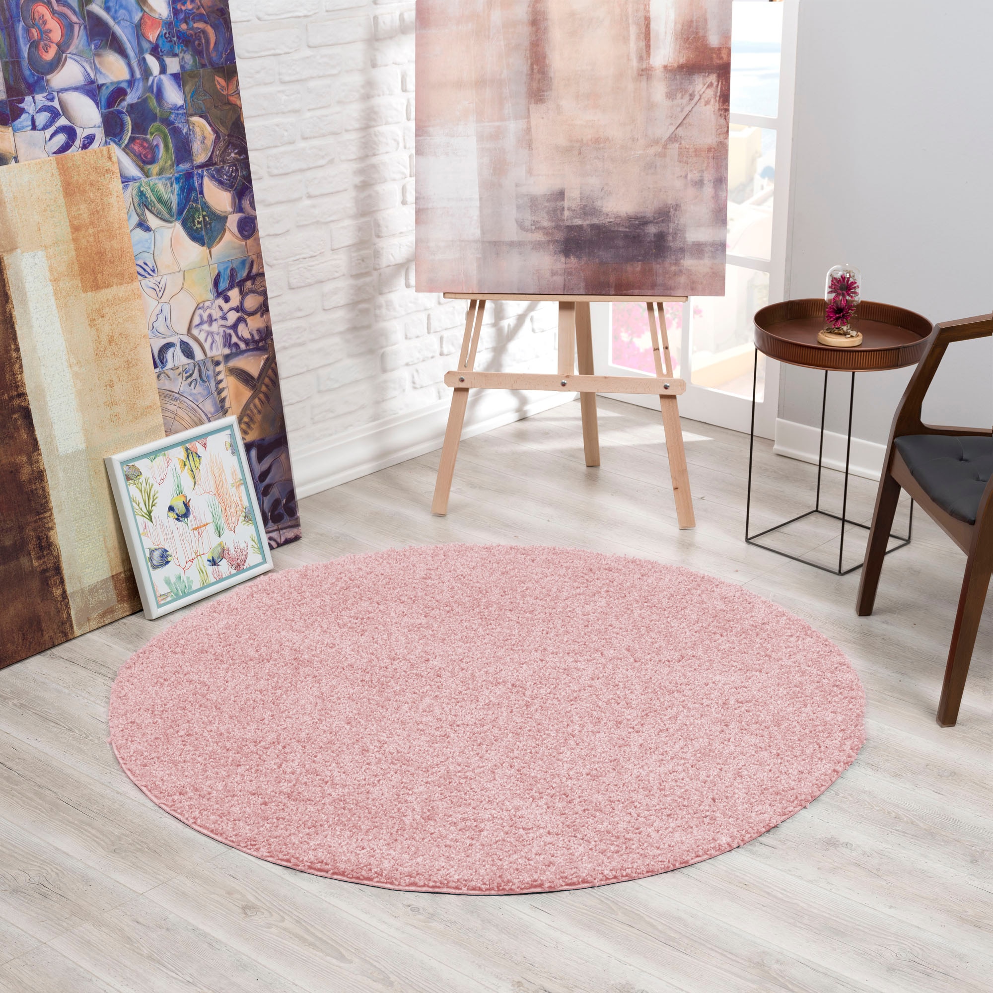 Sanat Hochflor-Teppich "LOCA", rund, 30 mm Höhe, Wohnzimmer, Langflor, Shaggy, Schlafzimmer