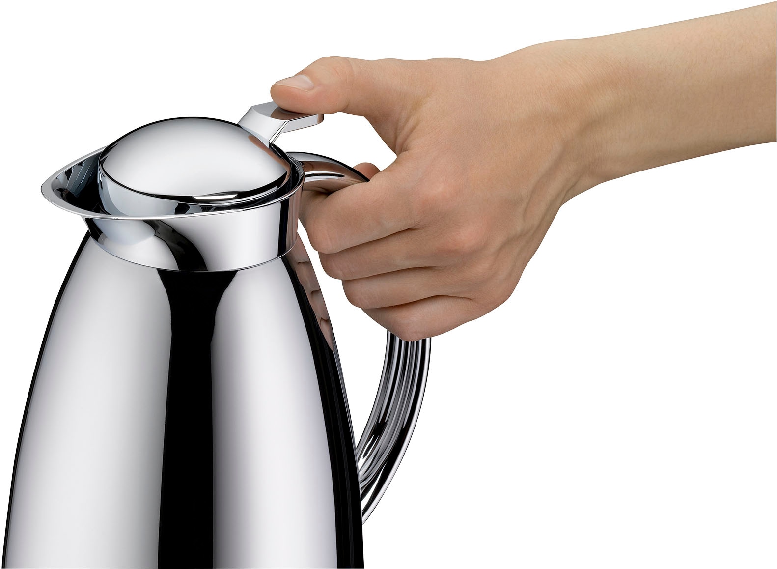 Alfi Isolierkanne »GUSTO, mit Hartglaseinsatz« 1 l 1 Stk. tlg. 12h heiß & 24 kalt, Drehverschluss mit bequemem Druckknopf