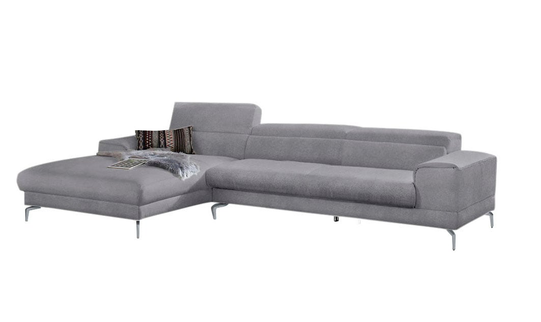 W.SCHILLIG Ecksofa »piedroo, Designsofa mit tollem Sitzkomfort, bequem und elegant, L-Form«, Kopfteilverstellung, wahlweise mit Sitztiefenverstellung, Breite 343cm