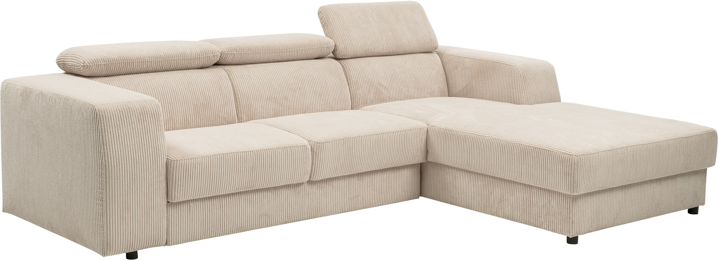 WERK2 Ecksofa »Cherry, modernes Sofa mit Komfortfunktionen, Breite 270cm, L-Form,«, bequem, mit verstellbaren Kopfteilen, Schlaffunktion und Bettkasten