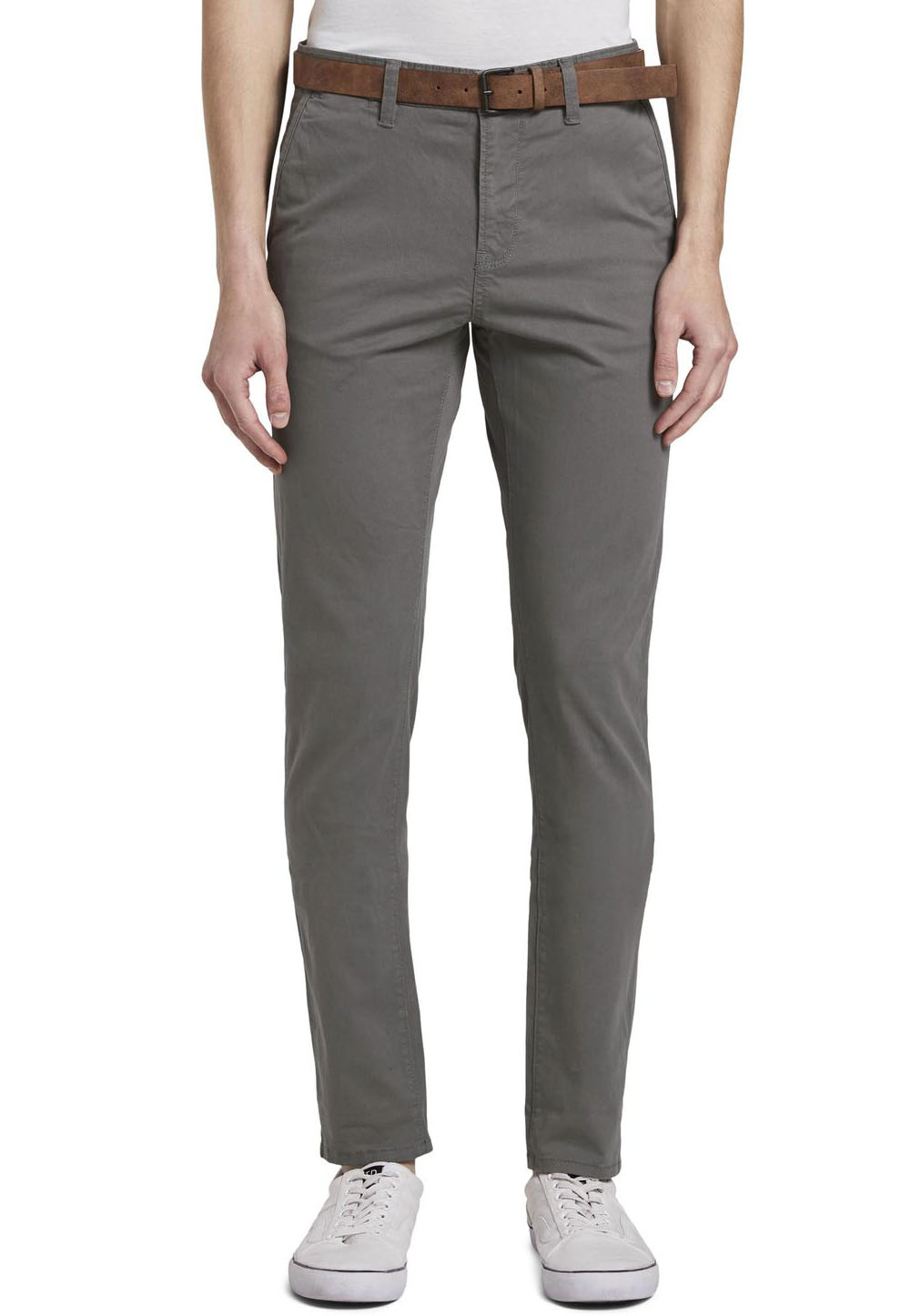 Chinohose, (Set, mit Gürtel), leicht vorgewaschen