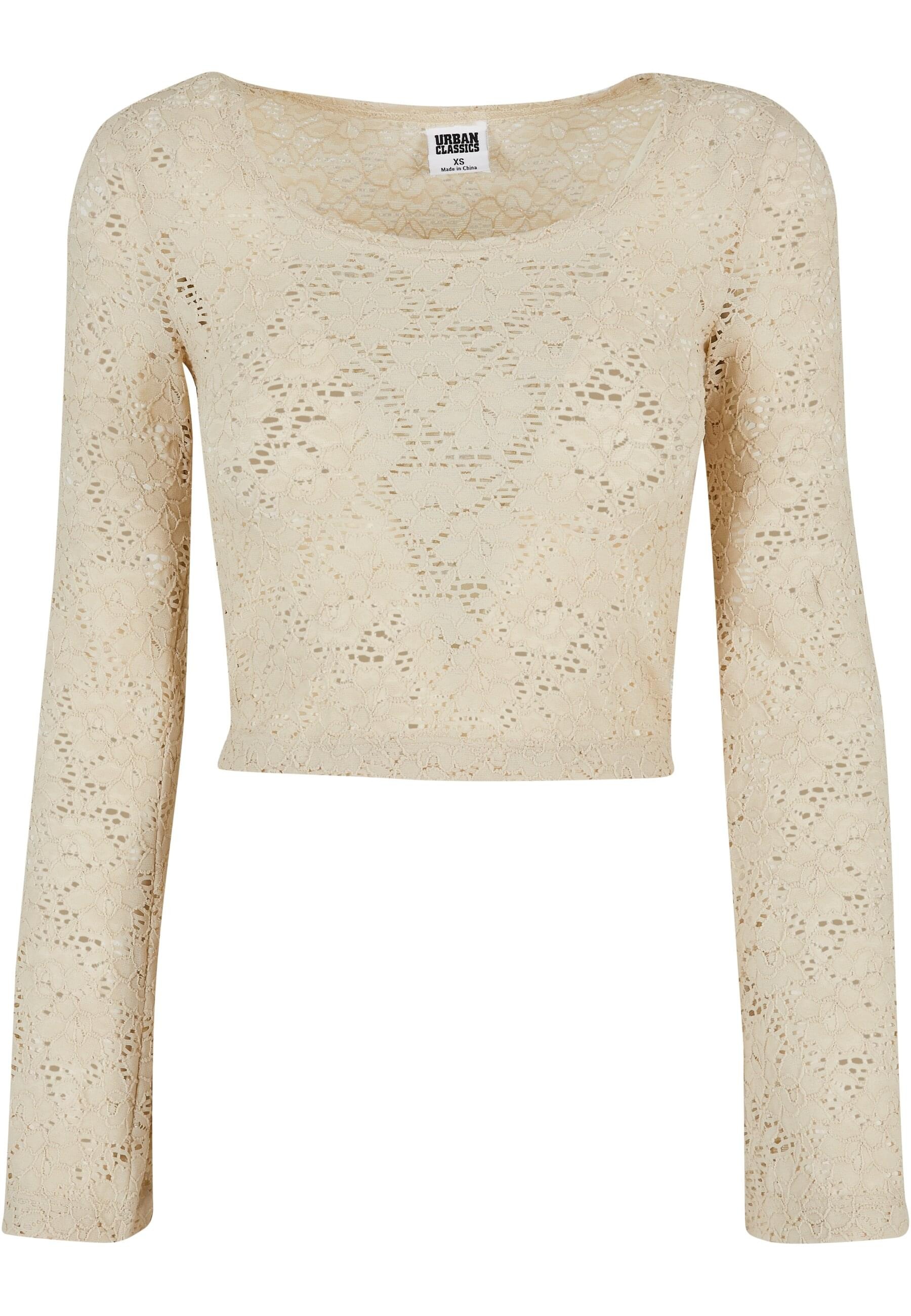 URBAN CLASSICS Longsleeve "Urban Classics Damen Ladies Cropped Lace Longsleeve"