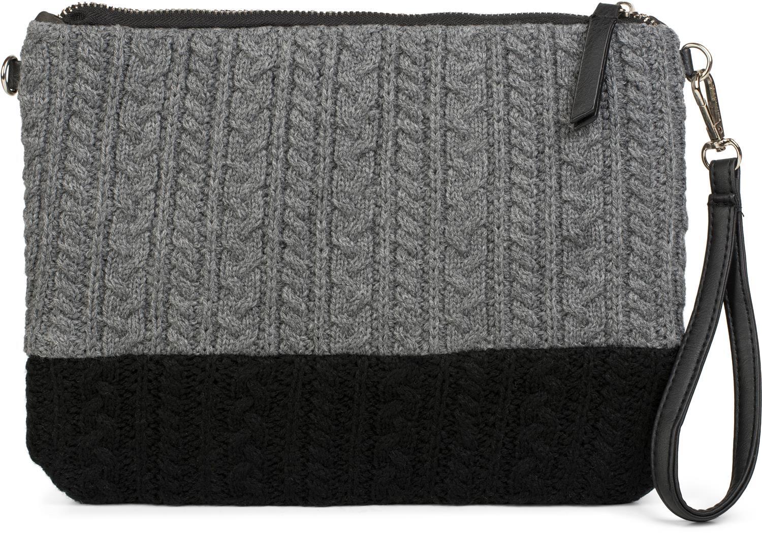 styleBREAKER Clutch "Strick Clutch mit Zopfmuster"