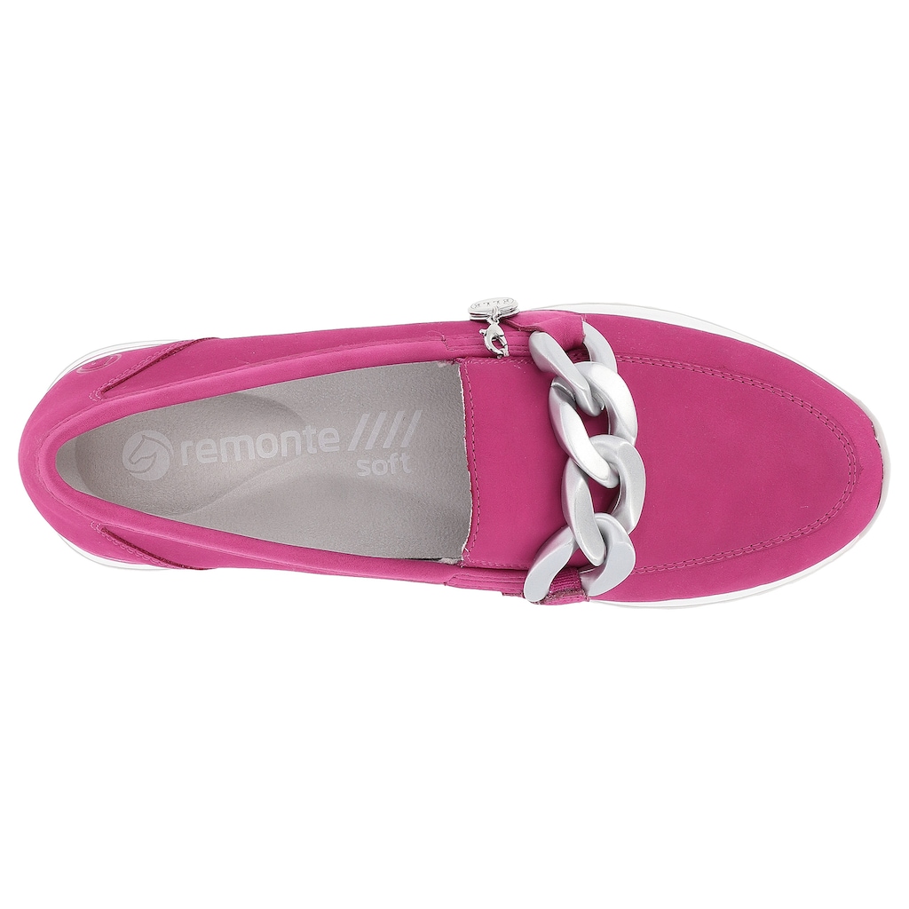 Remonte Slipper »ELLE-Collection«, Loafer, Schlupfschuh mit trendiger Zierkette