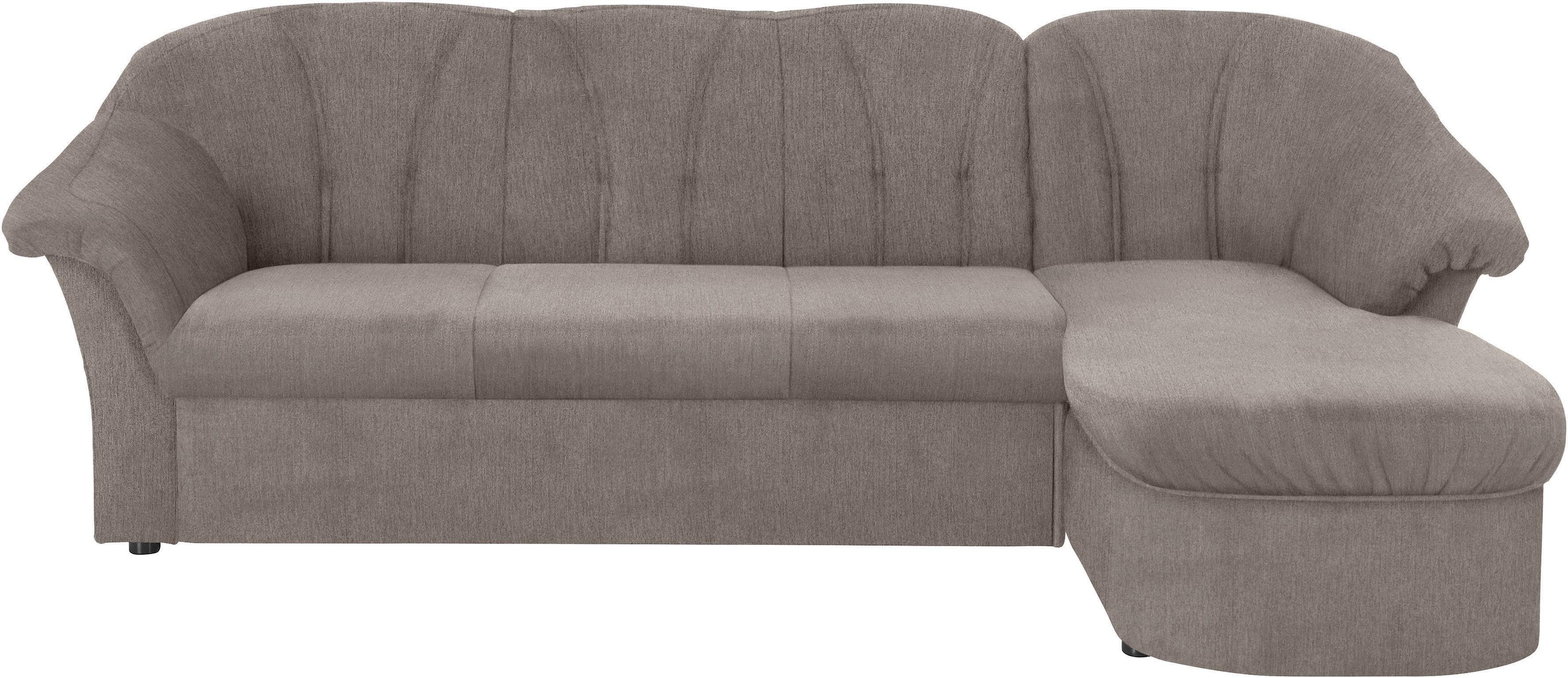 DOMO collection Ecksofa "Pegnitz, elegante Rückensteppung, kompakte Stellmaße 238/141cm, L-Form" wahlweise mit Bettfunktion