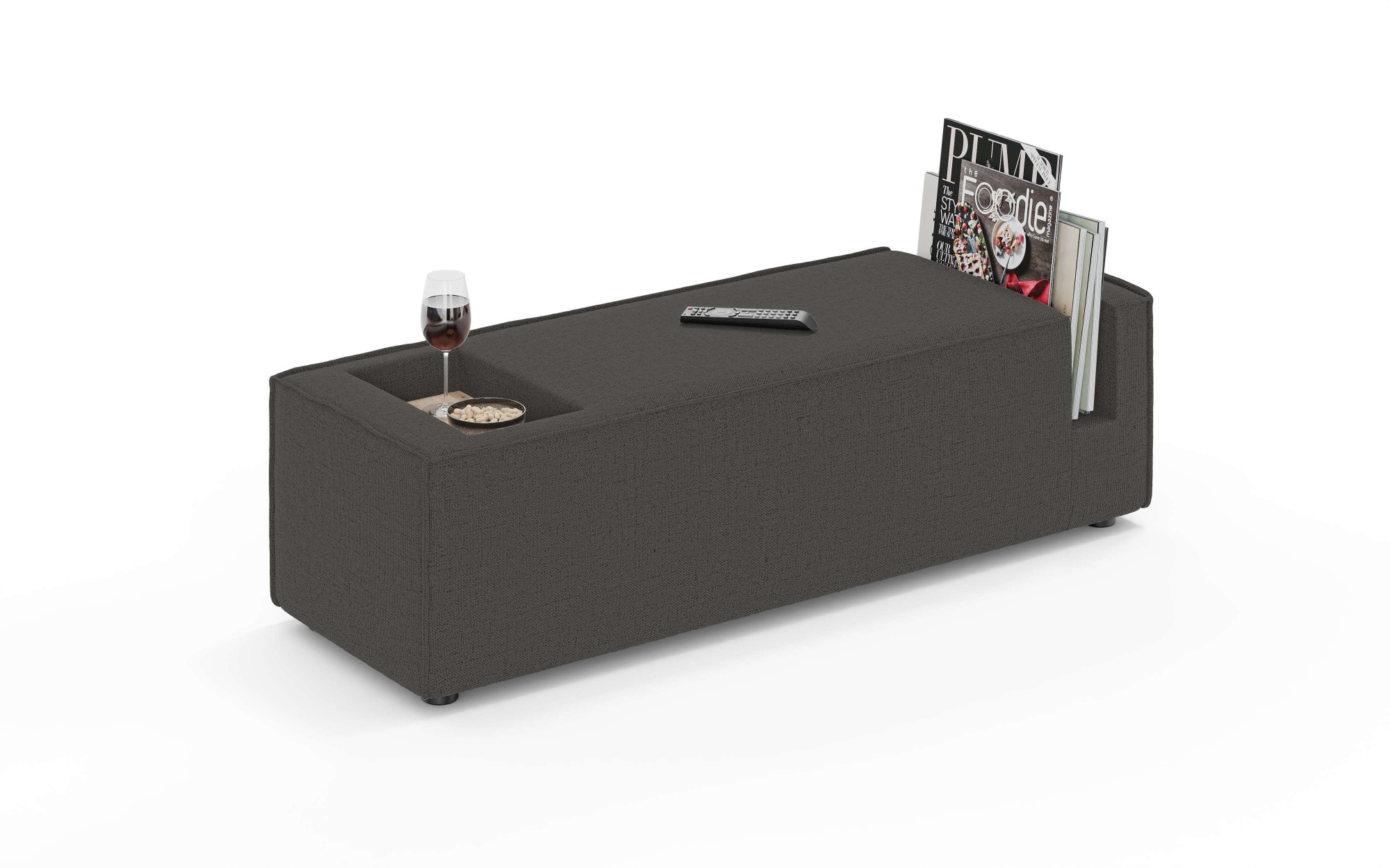 OTTO home Sofaelement "HAILY Tisch XL für das Modulsofa, extra tief, Maße B/T/H: 45/130/37 cm" als Modul oder separat verwendbar, mit Steckfach und Ablagefläche