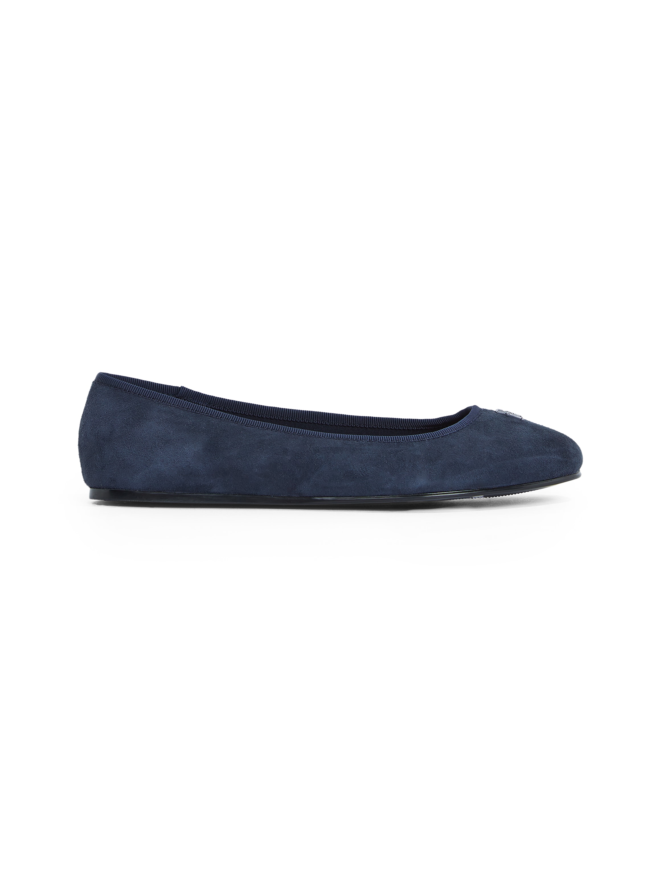 Tommy Hilfiger Ballerina »TH HARDWARE SUEDE BALLERINA«, Flats, Businessschuh, Bequemschuh, Schlupfschuh mit TH-Logo
